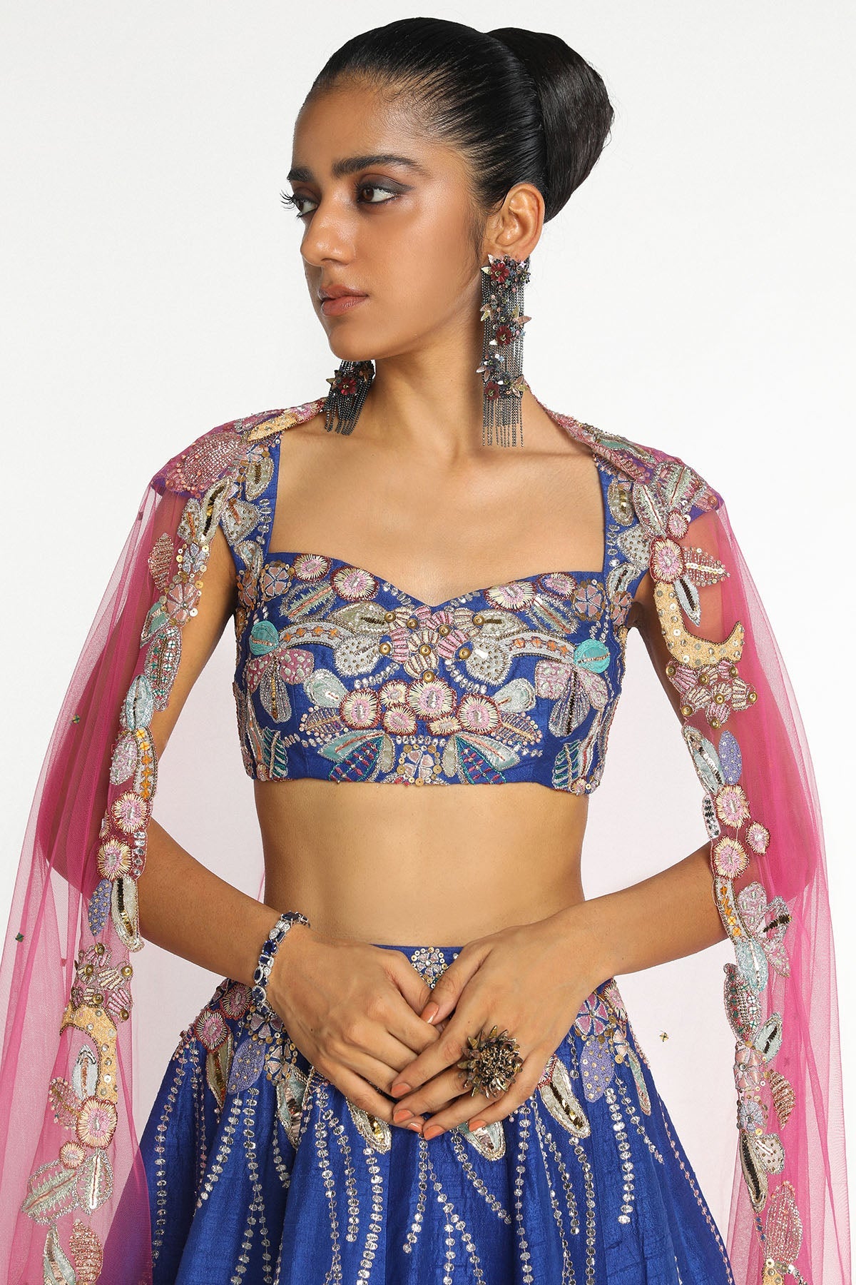 Cobaltine - Electric Blue Raw Silk Lehenga Set