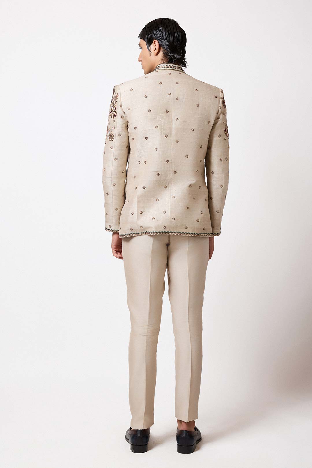 Orion - Pastel Ivory Raw Silk Bandhgala