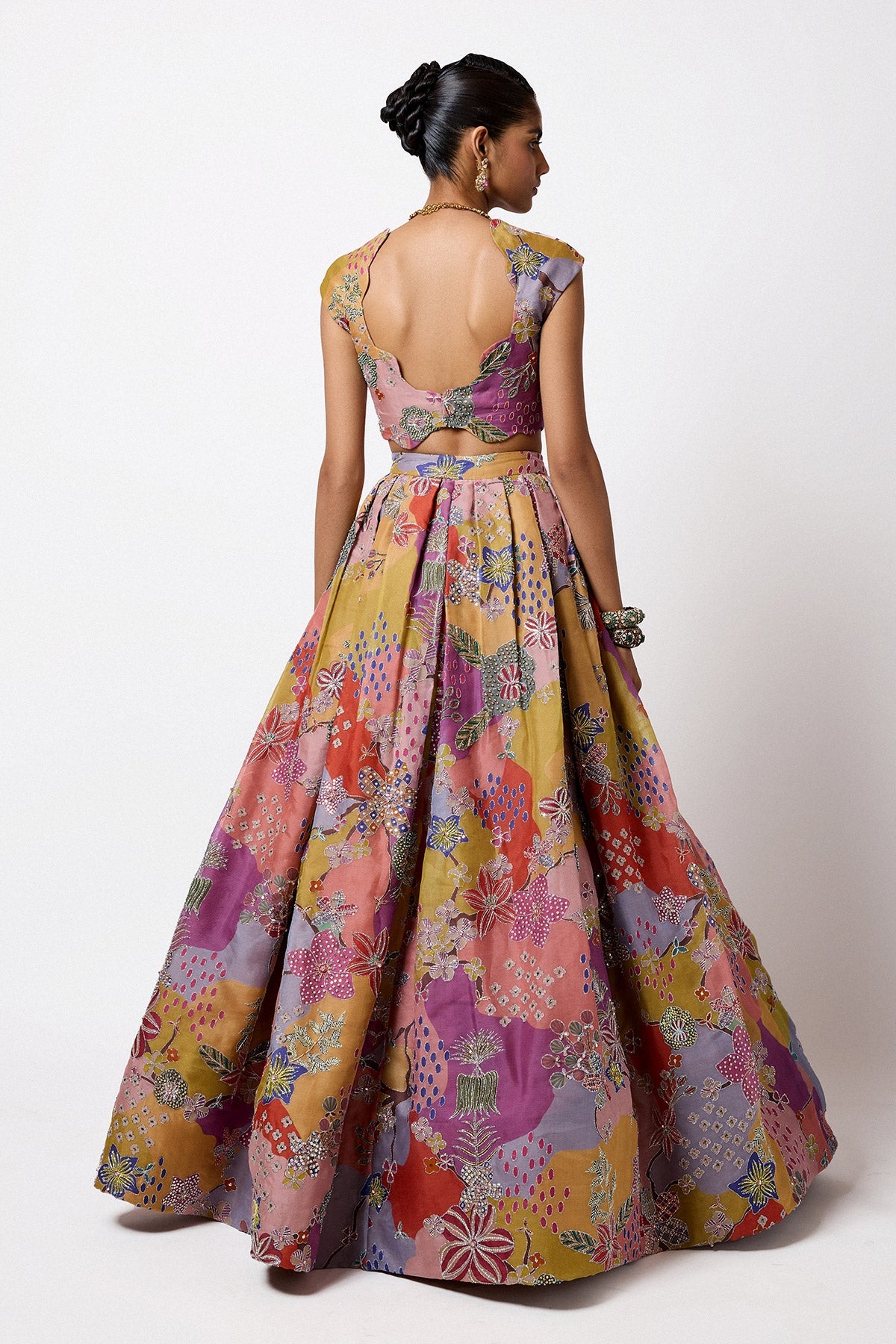 Brillara - Multicolour Organza Lehenga Set