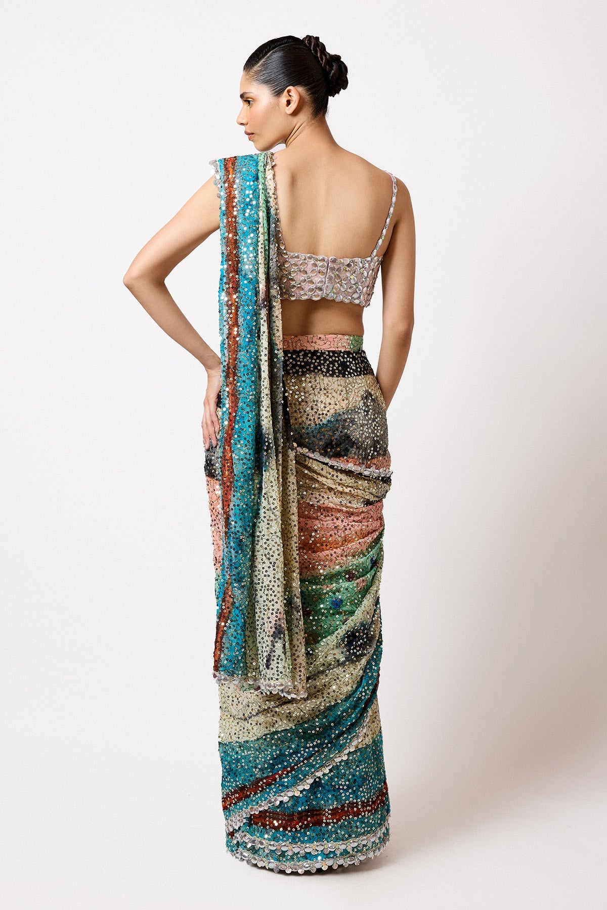 Vinx - Aurora Sequin Tulle Saree Set