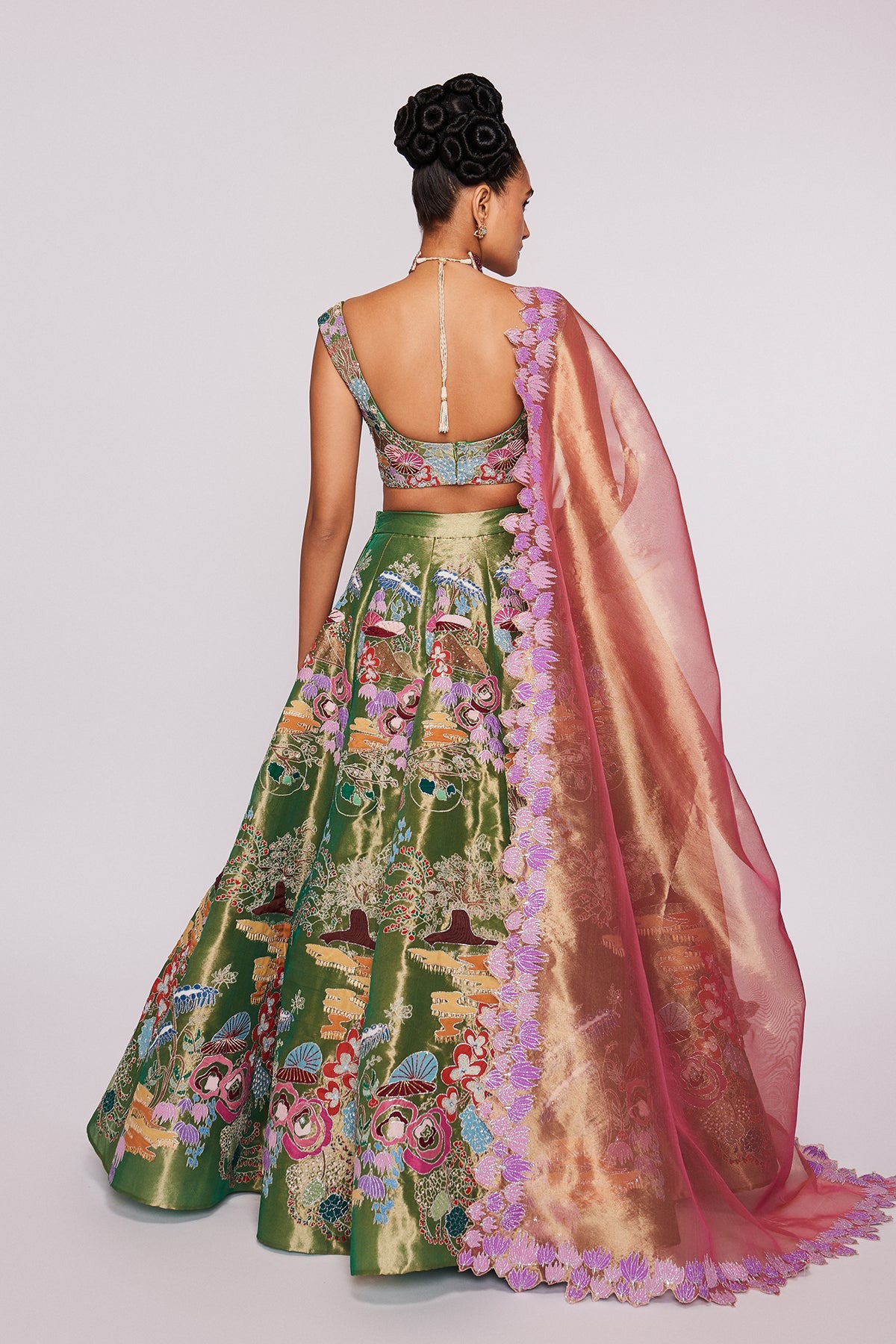 Juliette - Green Tissue Lehenga Set