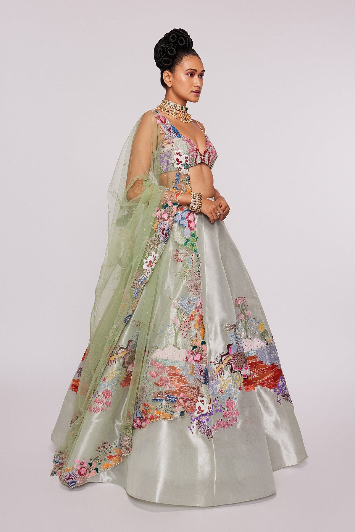 Anise - Ivory Tissue Lehenga Set