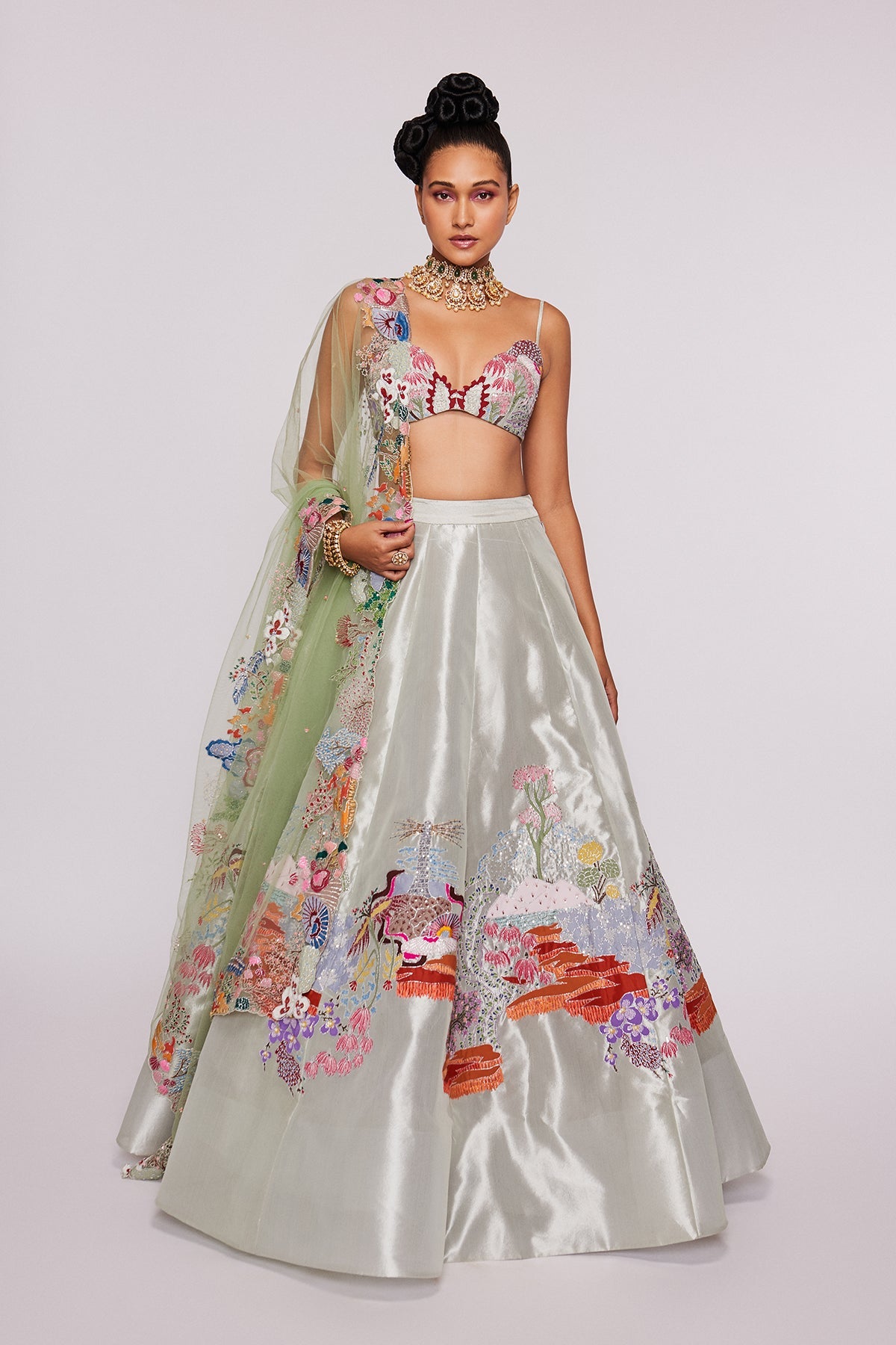 Anise - Ivory Tissue Lehenga Set