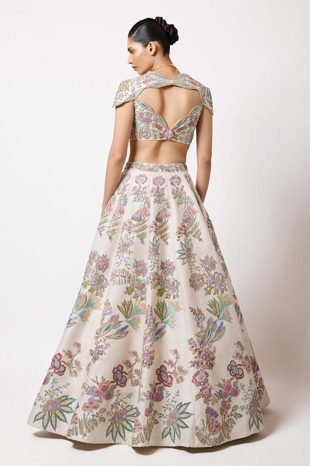 Zoralie - Ivory Raw Silk Lehenga Set