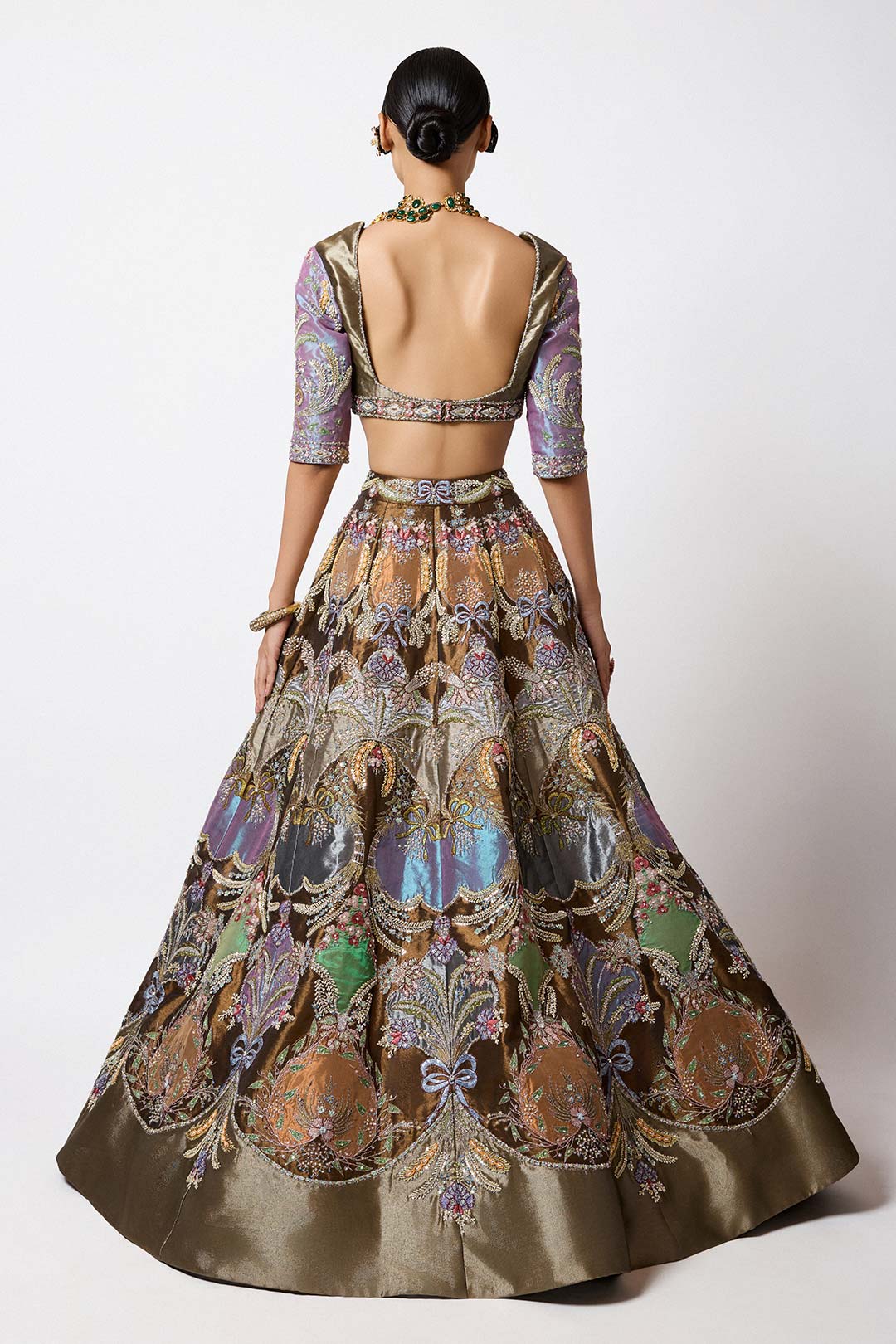 Amarine - Copper Metallic Tissue Lehenga Set