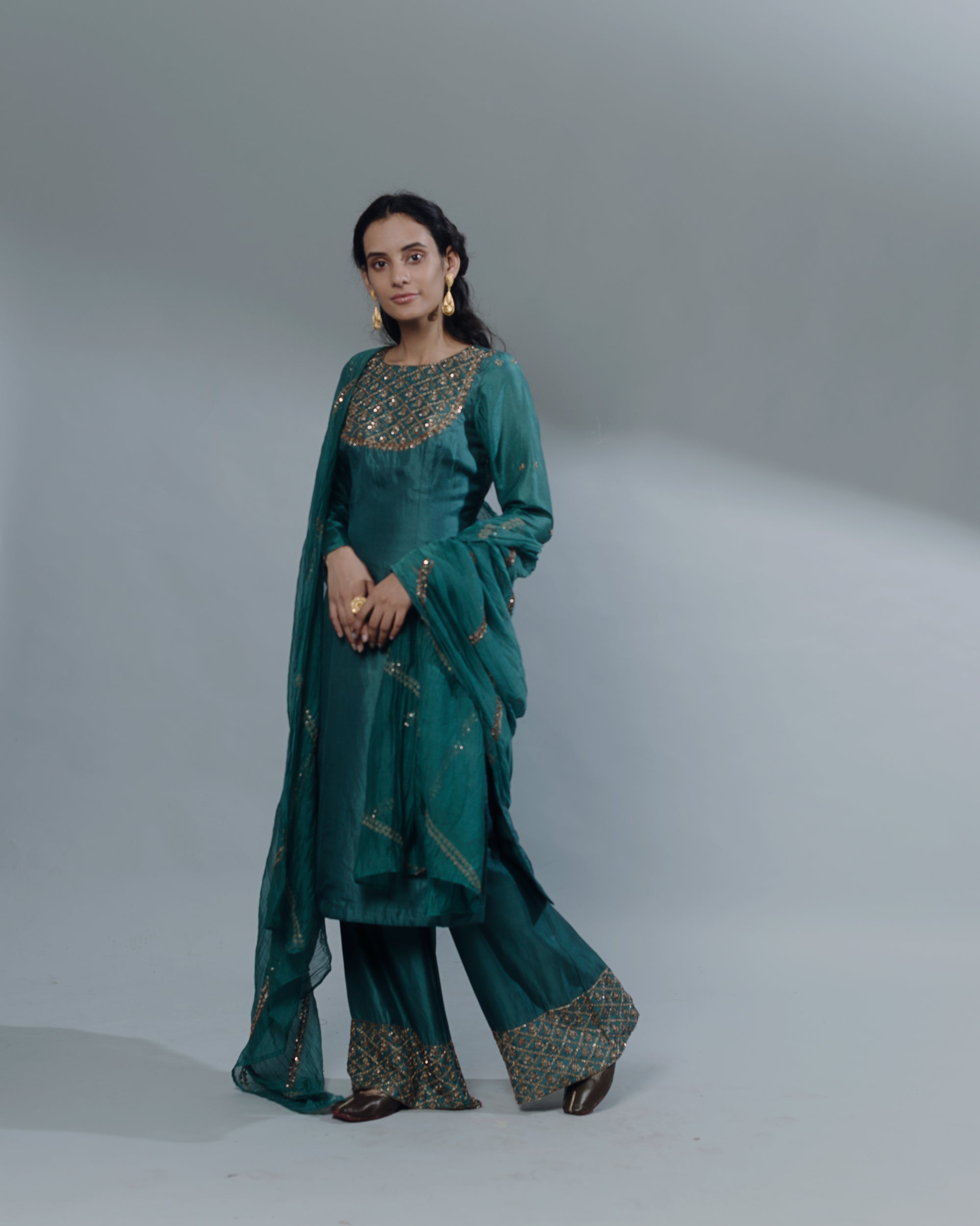 Pastel Green Kurti And Pants