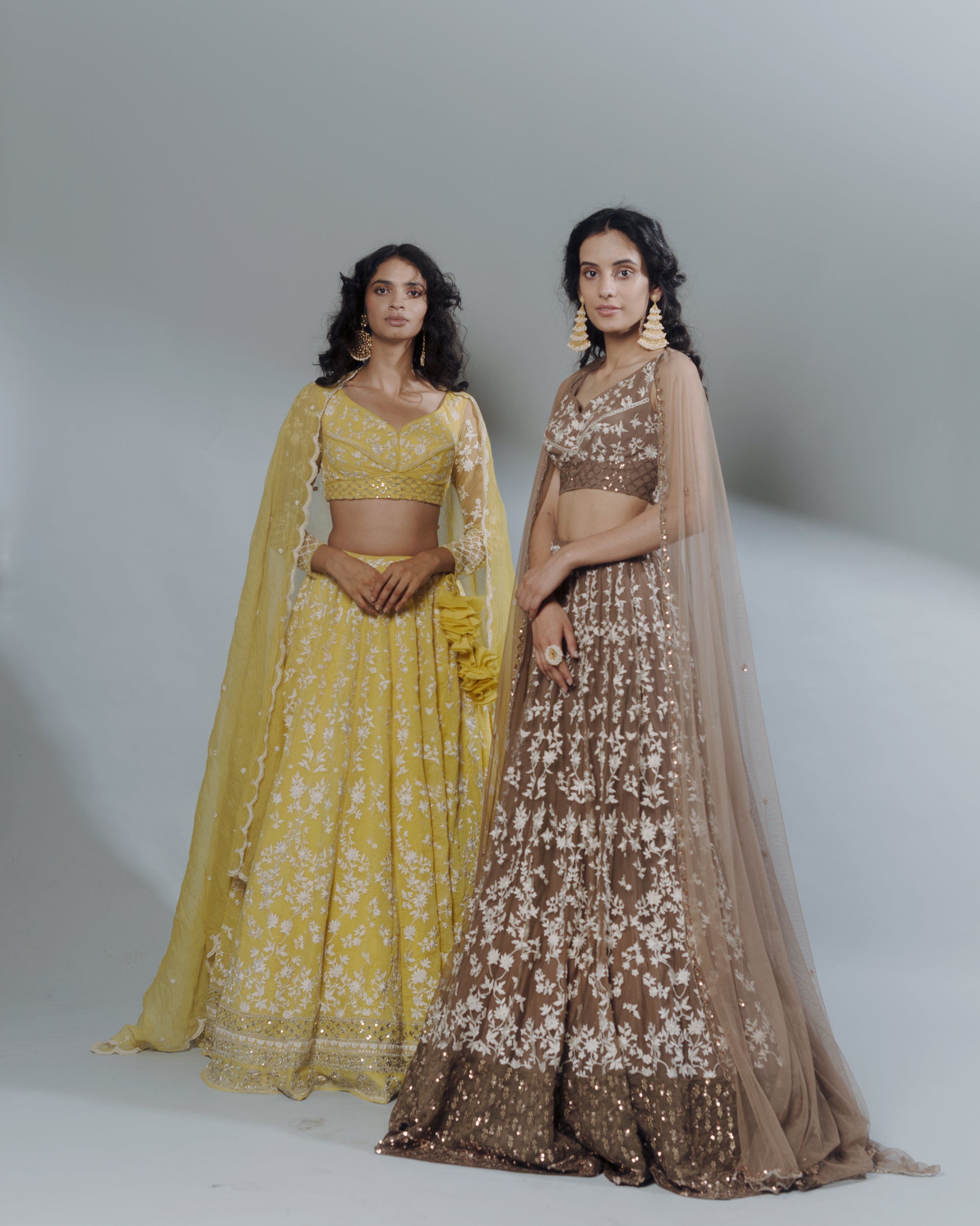 Coffee Thread Work Lehenga Set