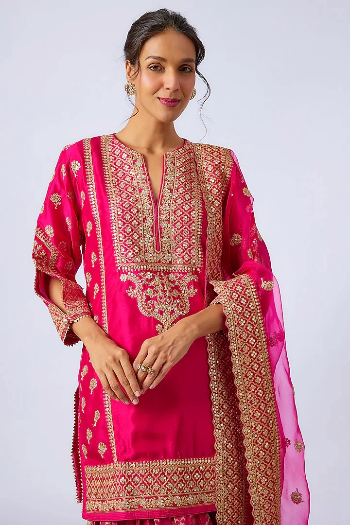 Marigold Brocade Short Garara Set