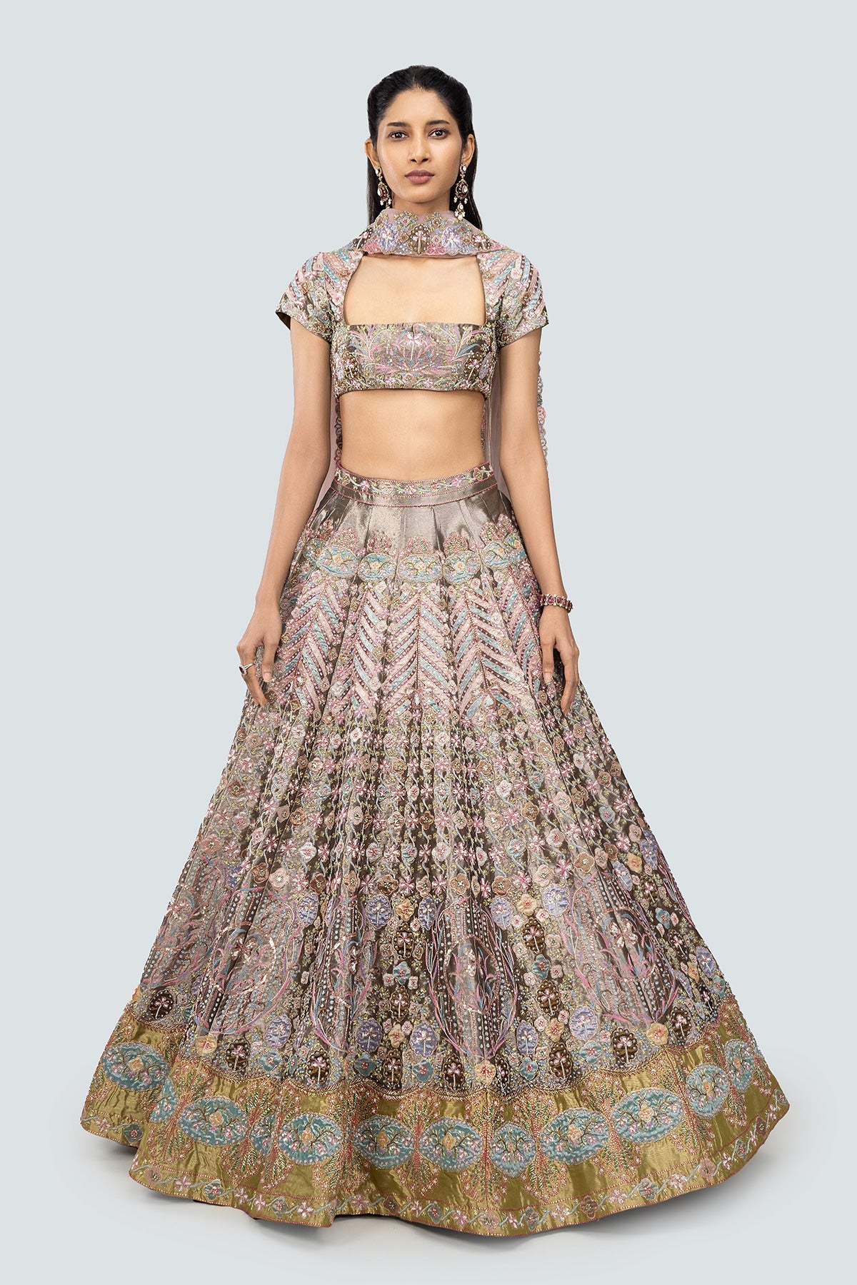 Layla - Ebony Tissue Lehenga Set