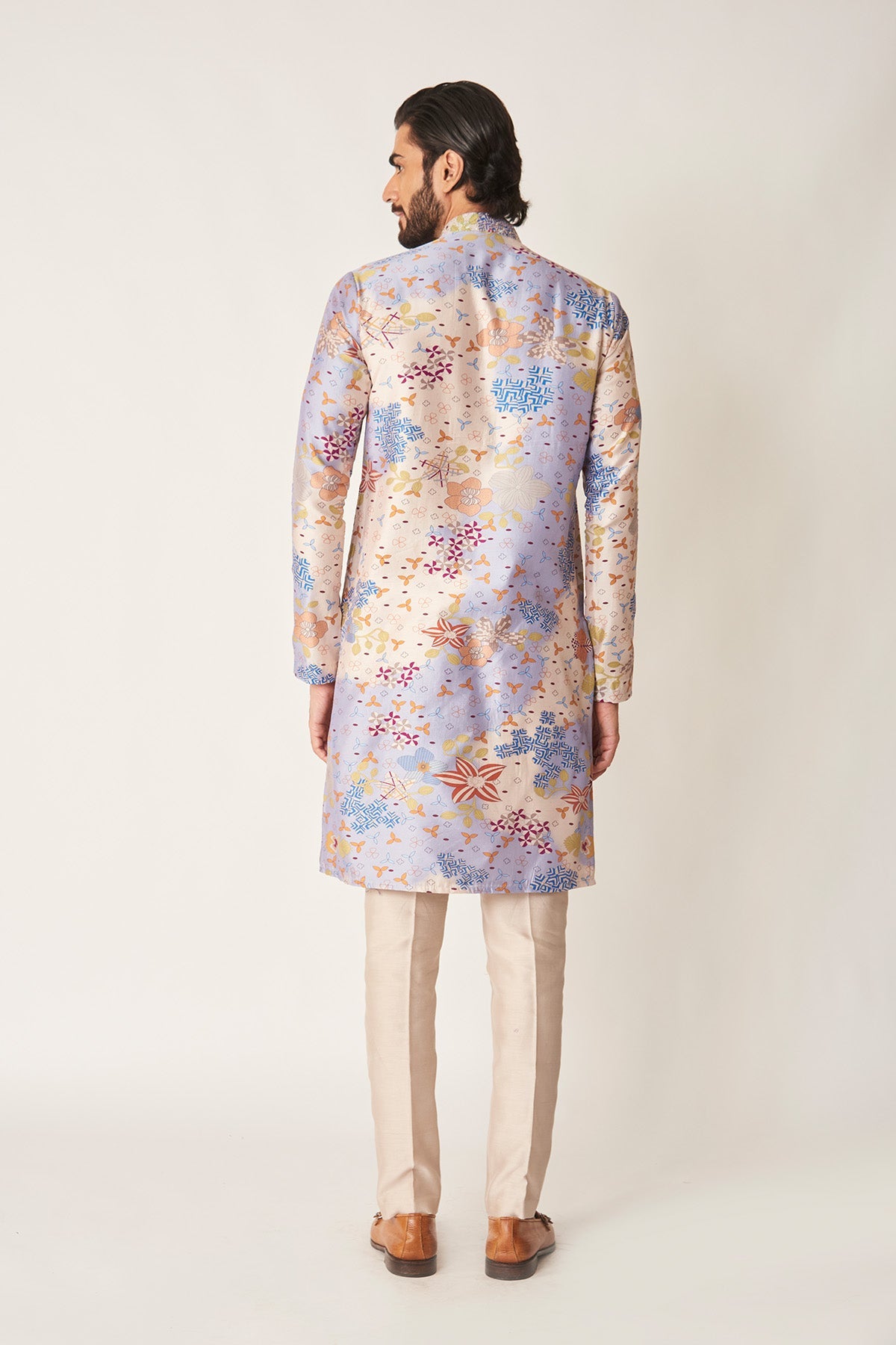 Blanchard - Ivory-Blue Bell Chanderi Silk Kurta Set