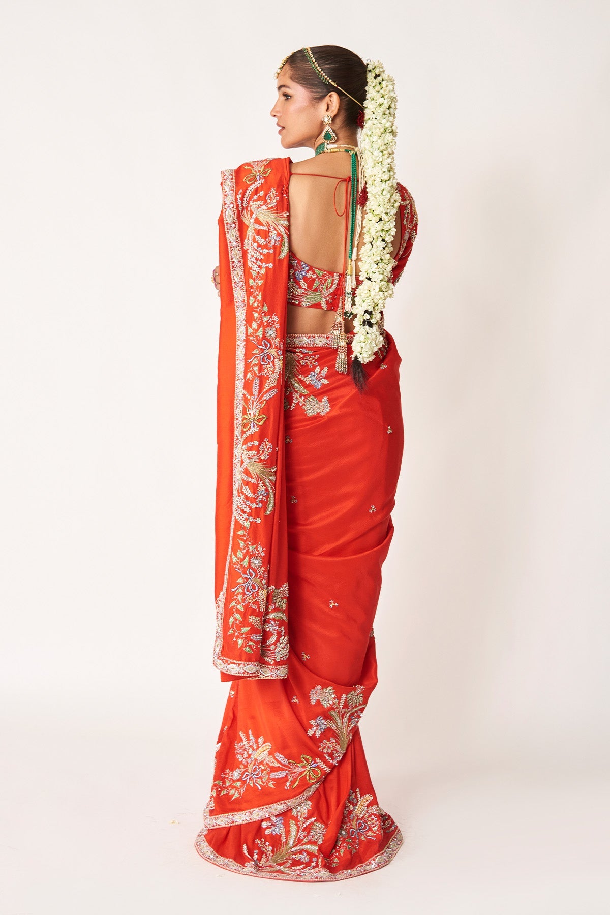 Avni - Red Dupion Silk Saree Set