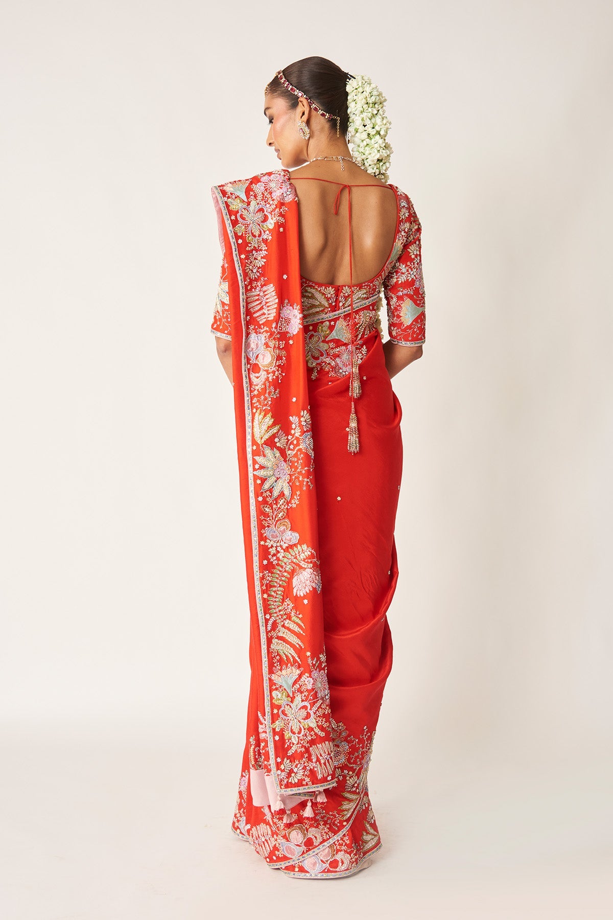 Nysa - Red Dupion Silk Saree Set