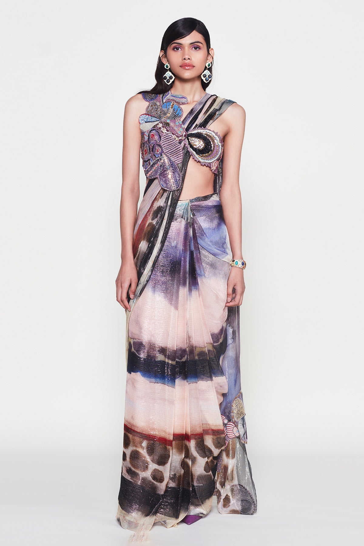 Phila - Misty Purple  Lurex Saree Set