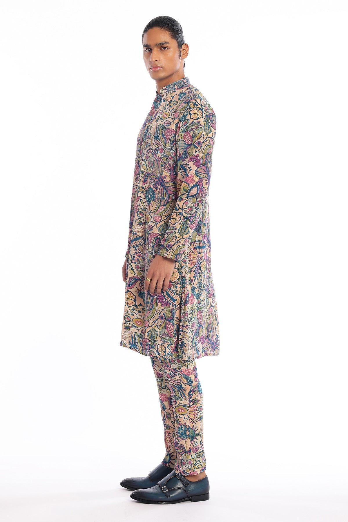 Meadows - Multicolour Mulberry Crepe Kurta Set