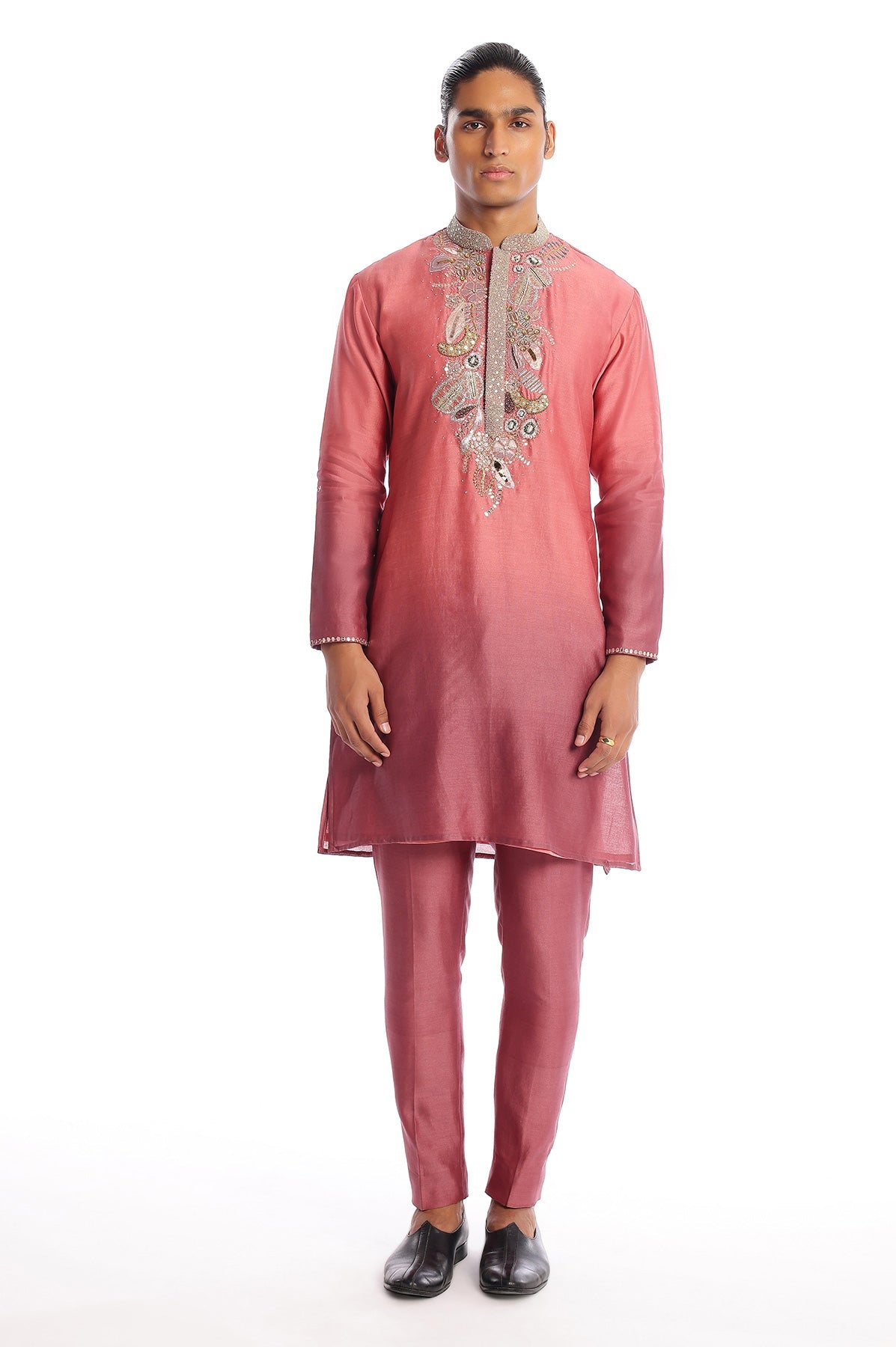 Dawn - Old Rose Mauve Chanderi Silk Kurta Set