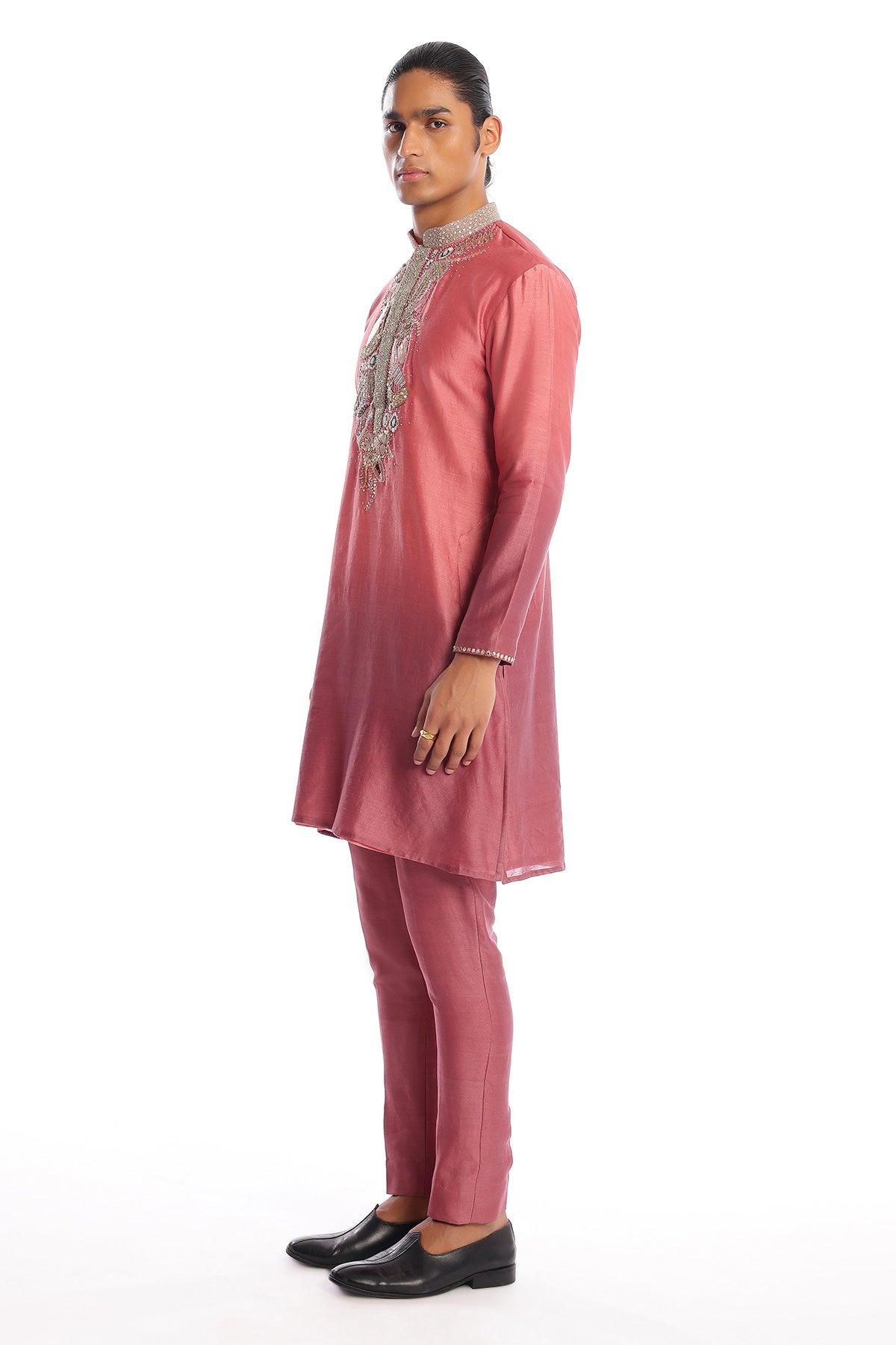 Dawn - Old Rose Mauve Chanderi Silk Kurta Set