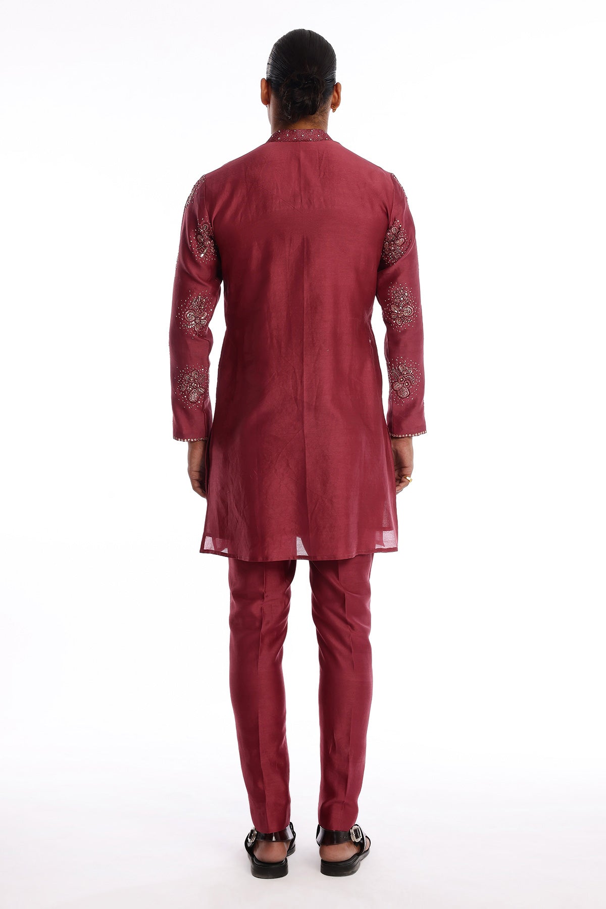 Regalia - Wine Chanderi Silk Kurta Set
