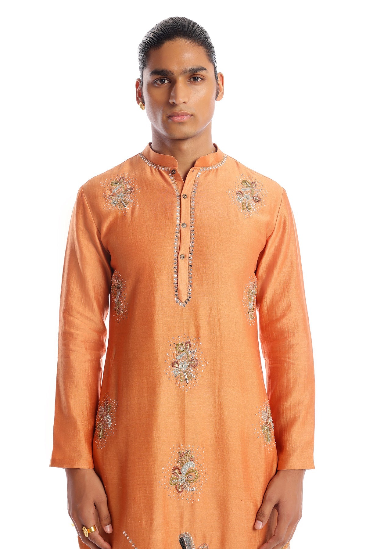 Oasis -  Persian Orange Chanderi Silk Kurta Set