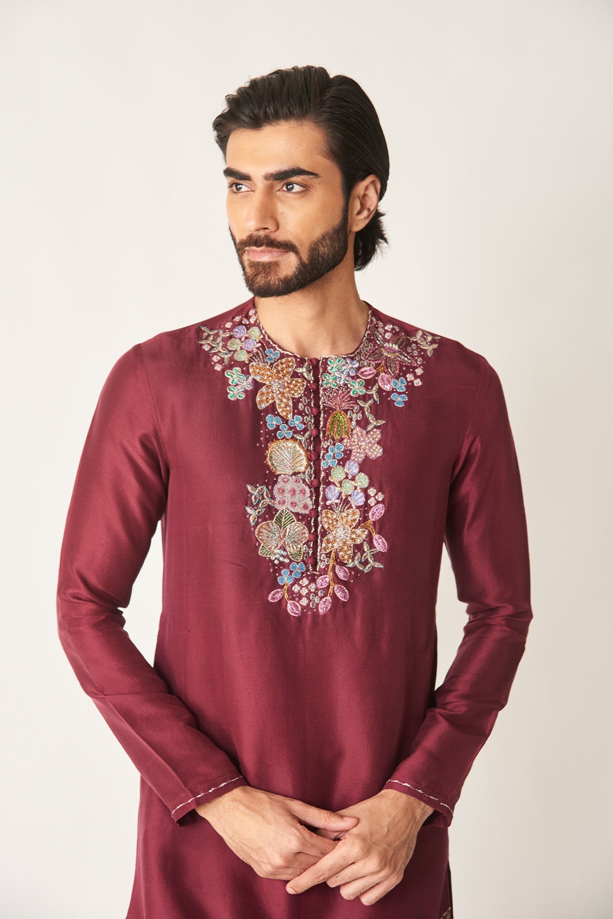 Rubia - Plum Dupion Silk Kurta Set