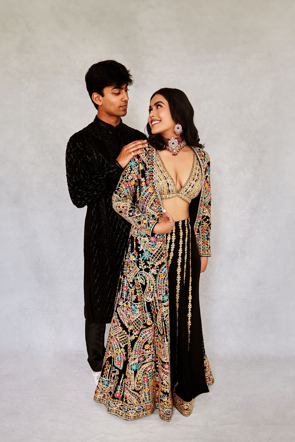 Black DNA lines kurta