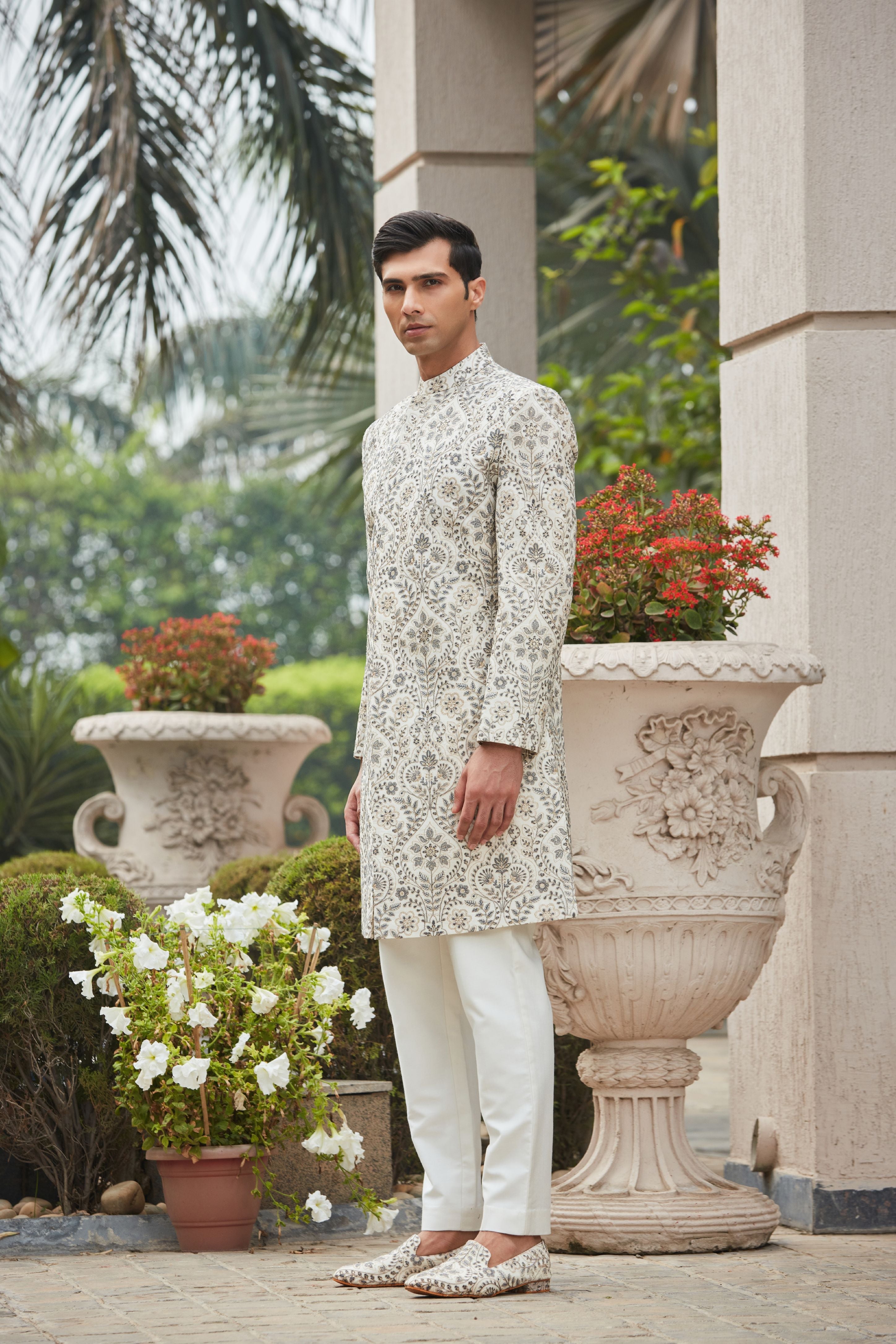 Laska Achkan Jacket With Kurta Set