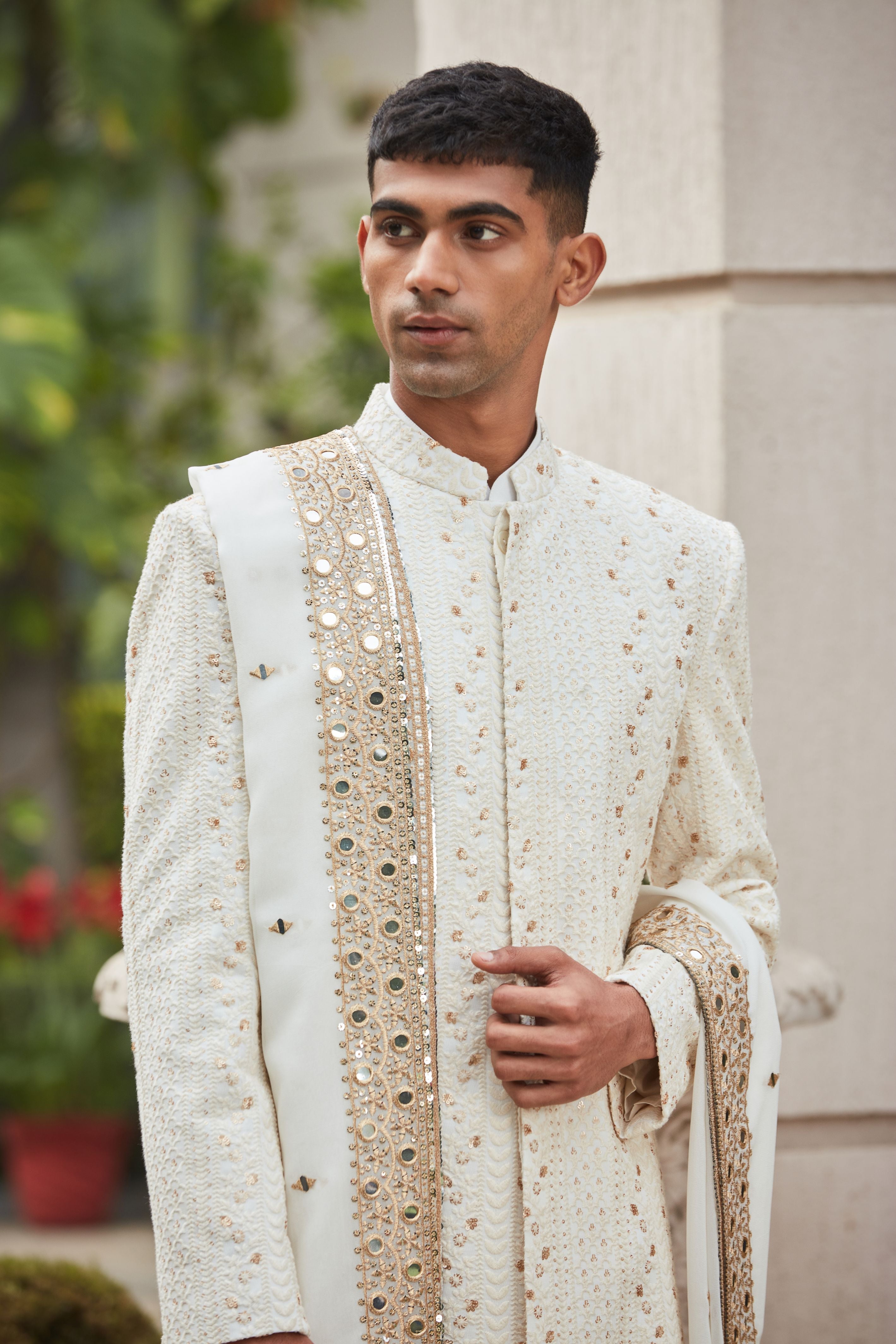 Rudra Sherwani Jacket Set with Stole
