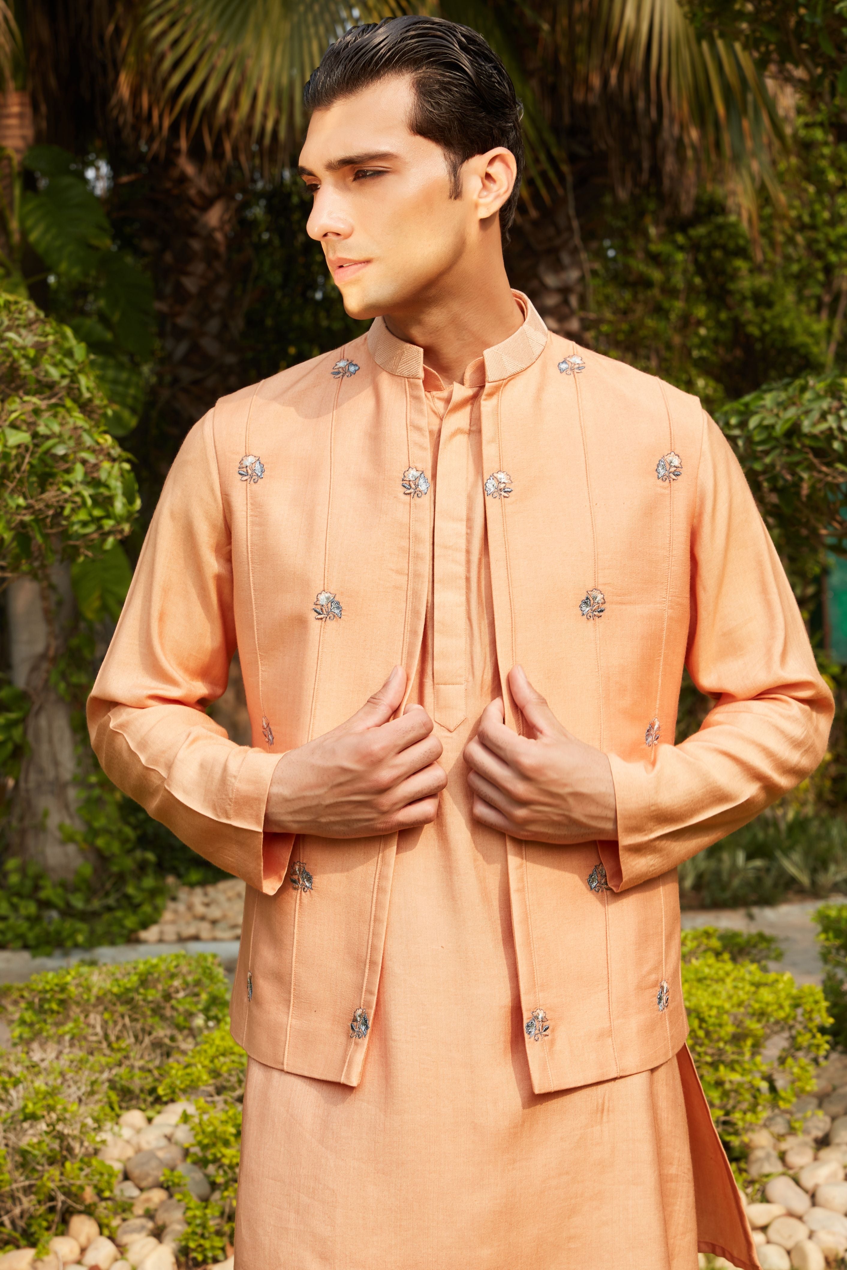 Adeem Nehru Jacket with Kurta & Salwar Set