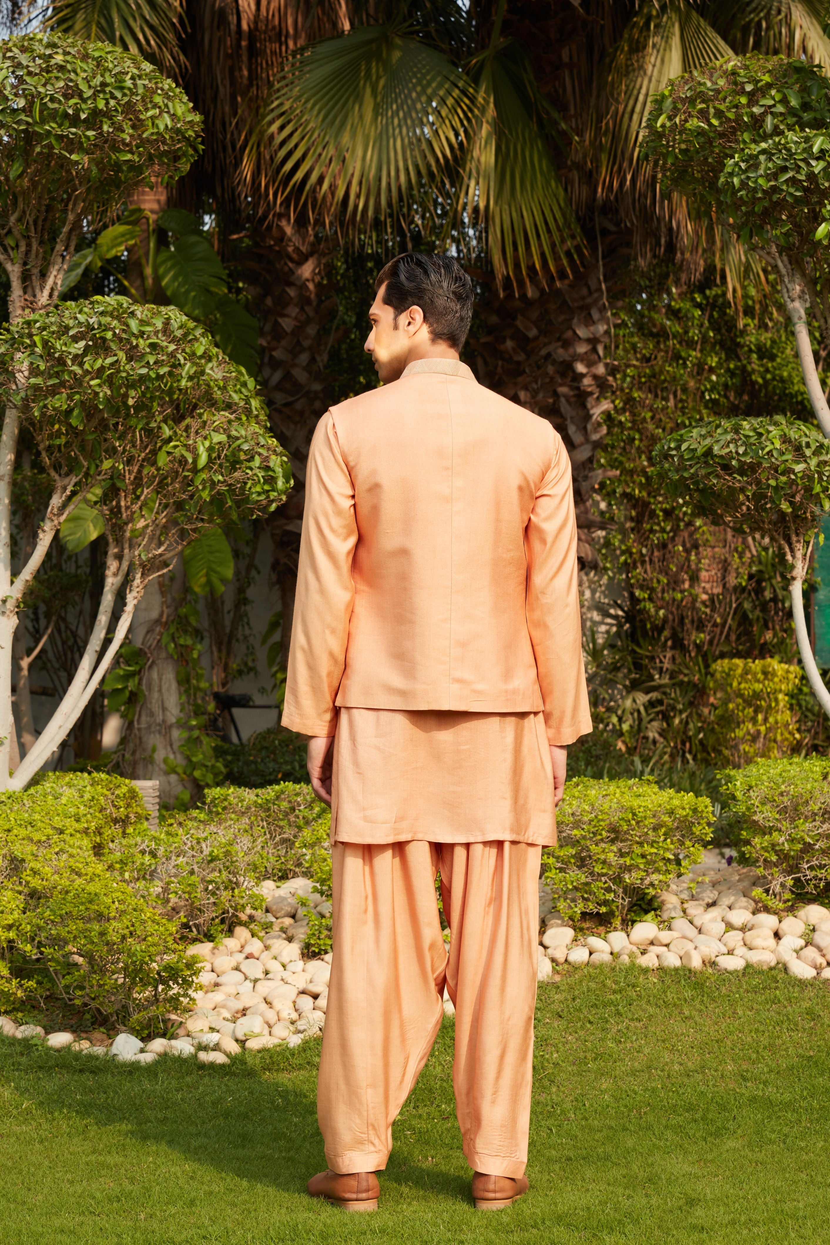 Adeem Nehru Jacket with Kurta & Salwar Set