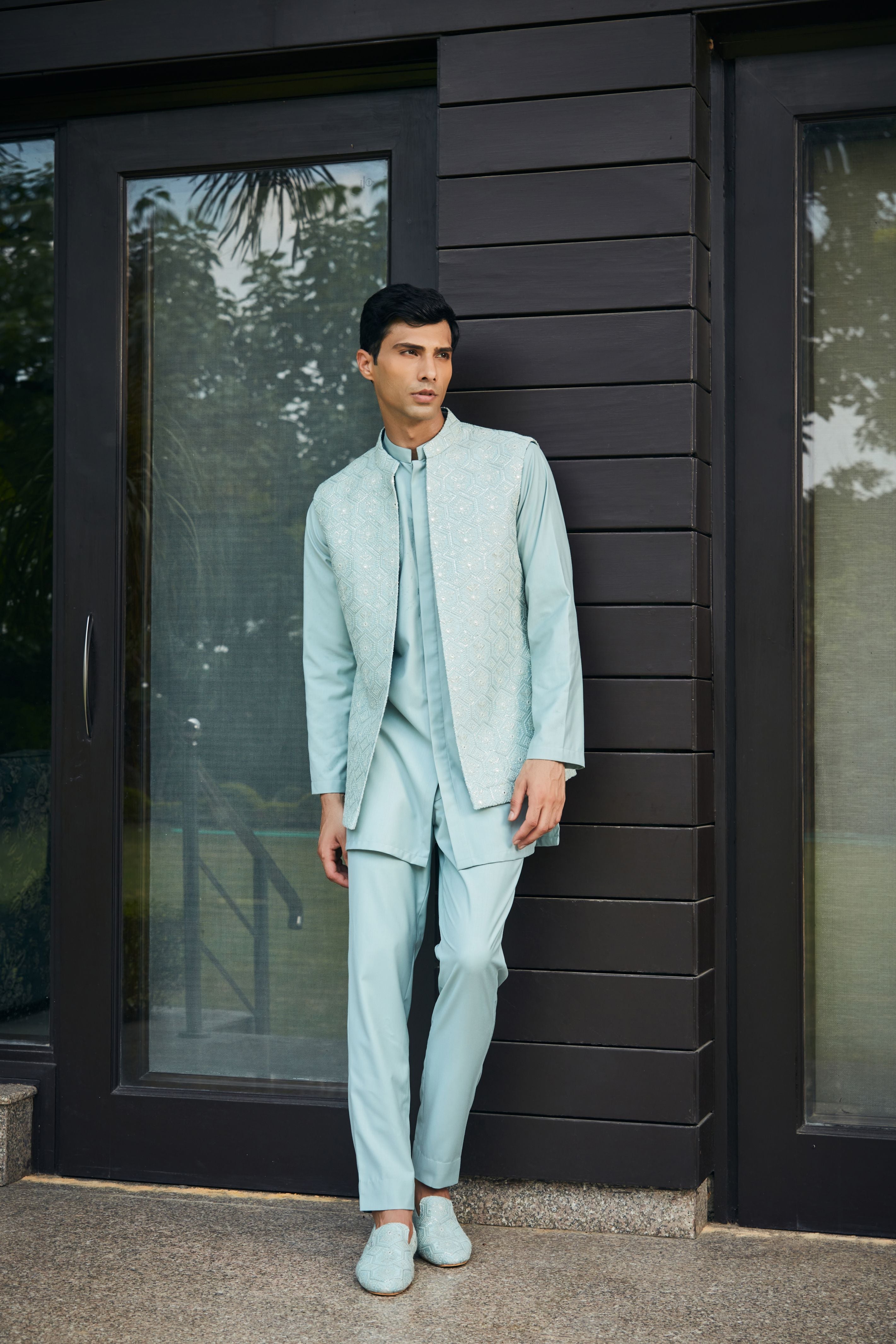 Bel Open Nehru Jacket Set