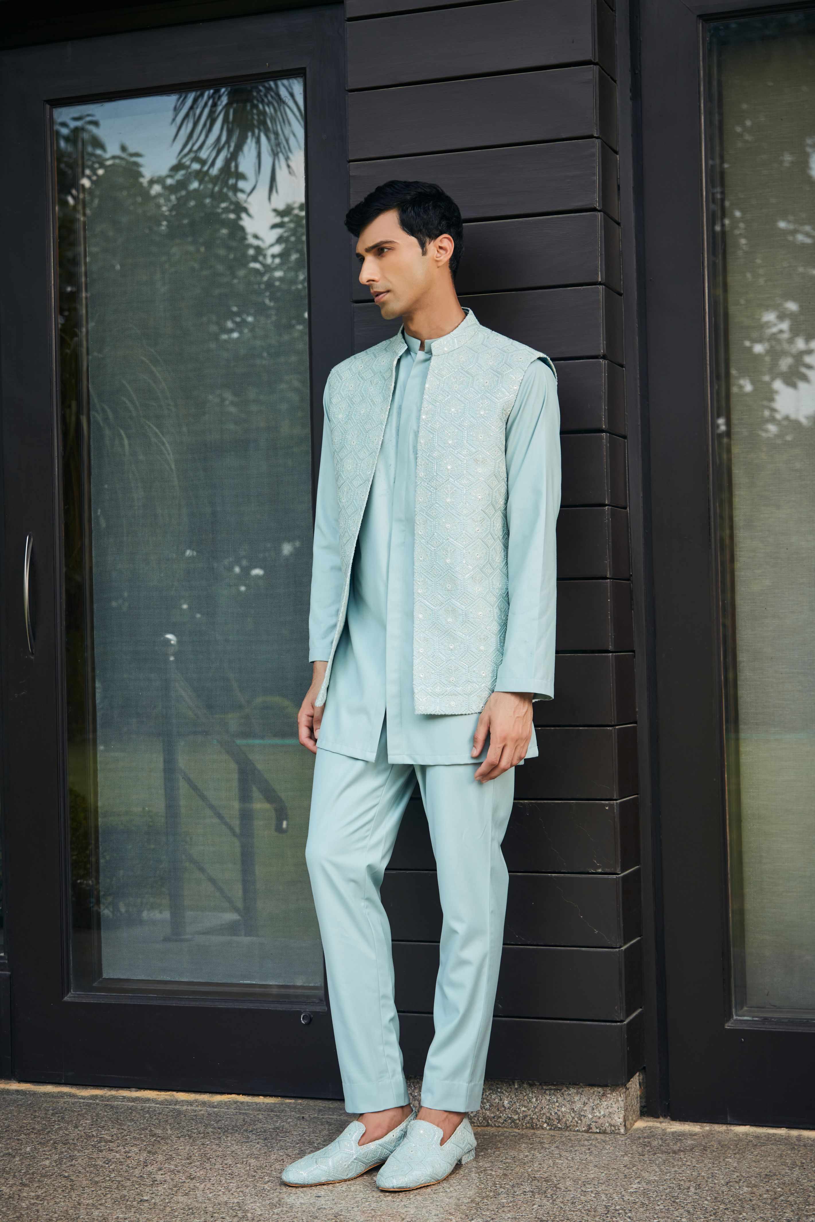 Bel Open Nehru Jacket Set