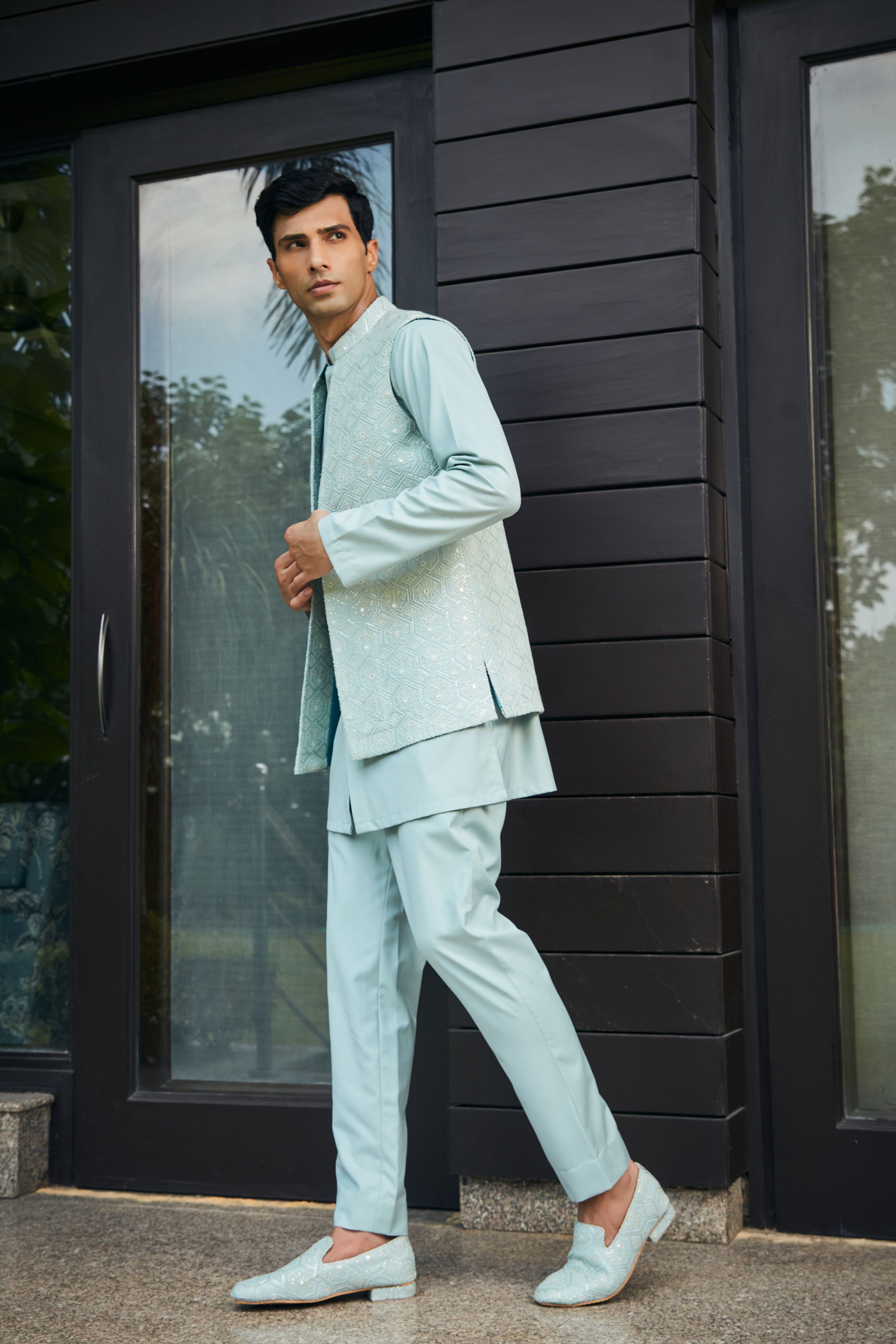 Bel Open Nehru Jacket Set