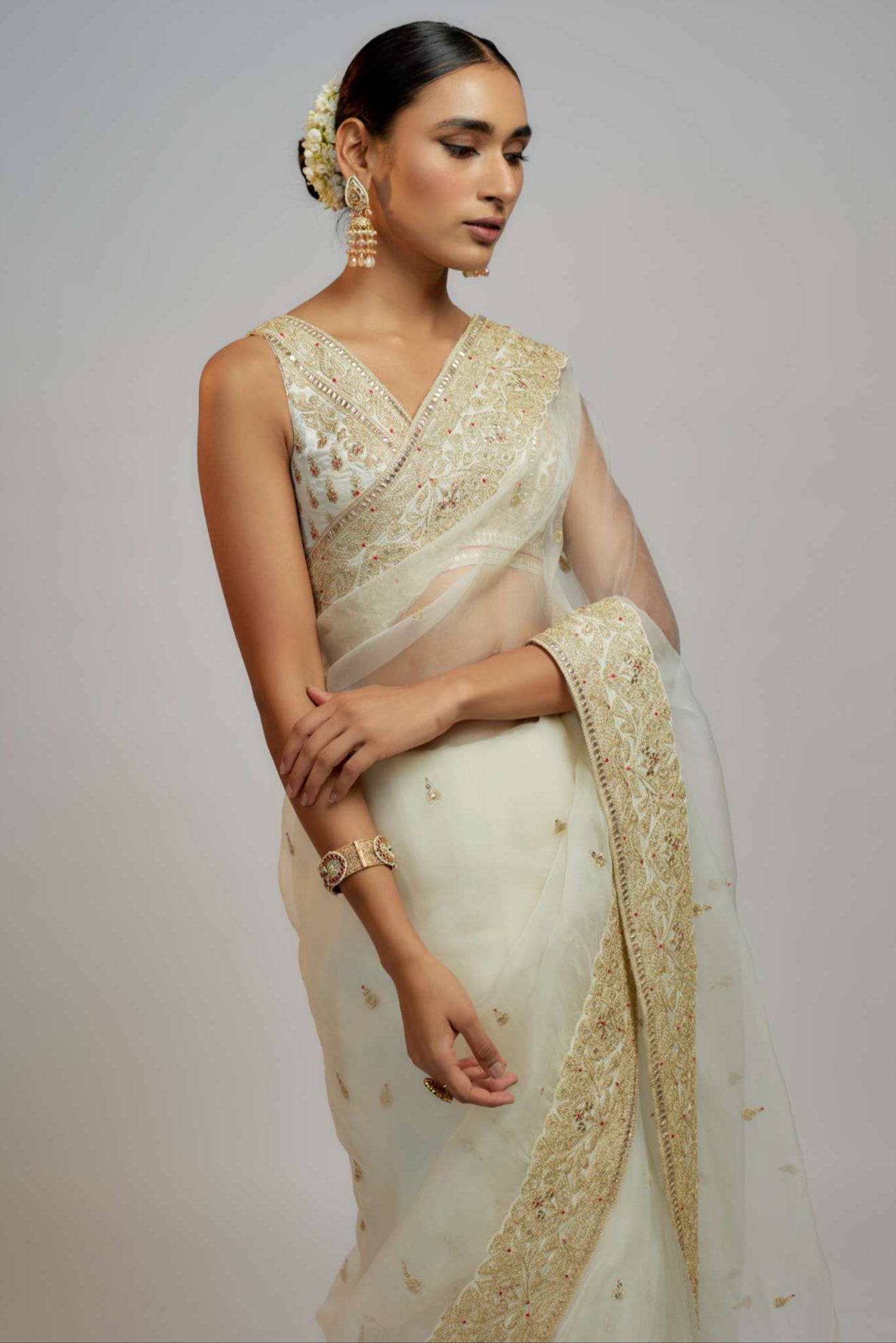 Golconda Maahi organza Saree set