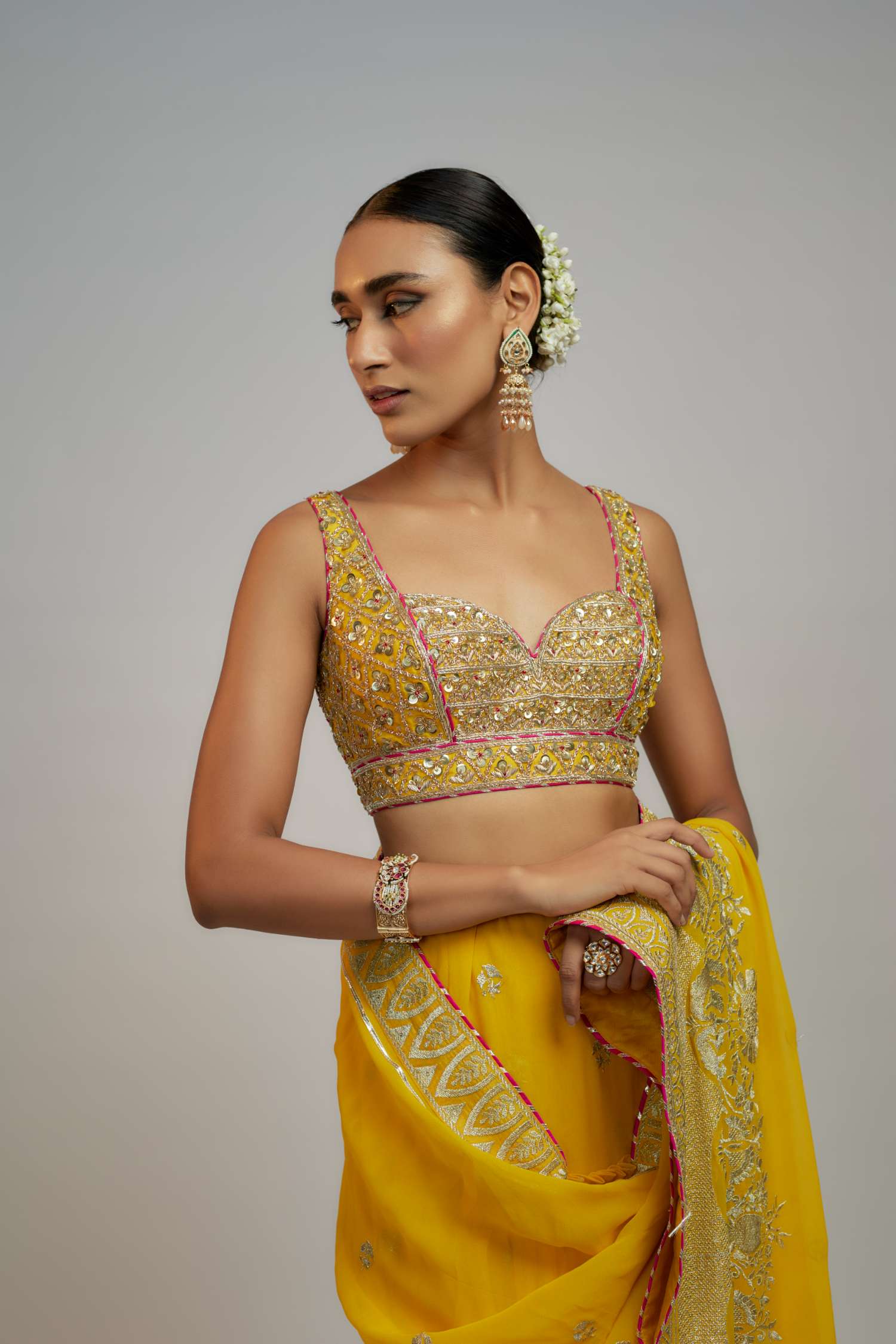 Akanksha Malhotra In Golconda Imroz Saree Set