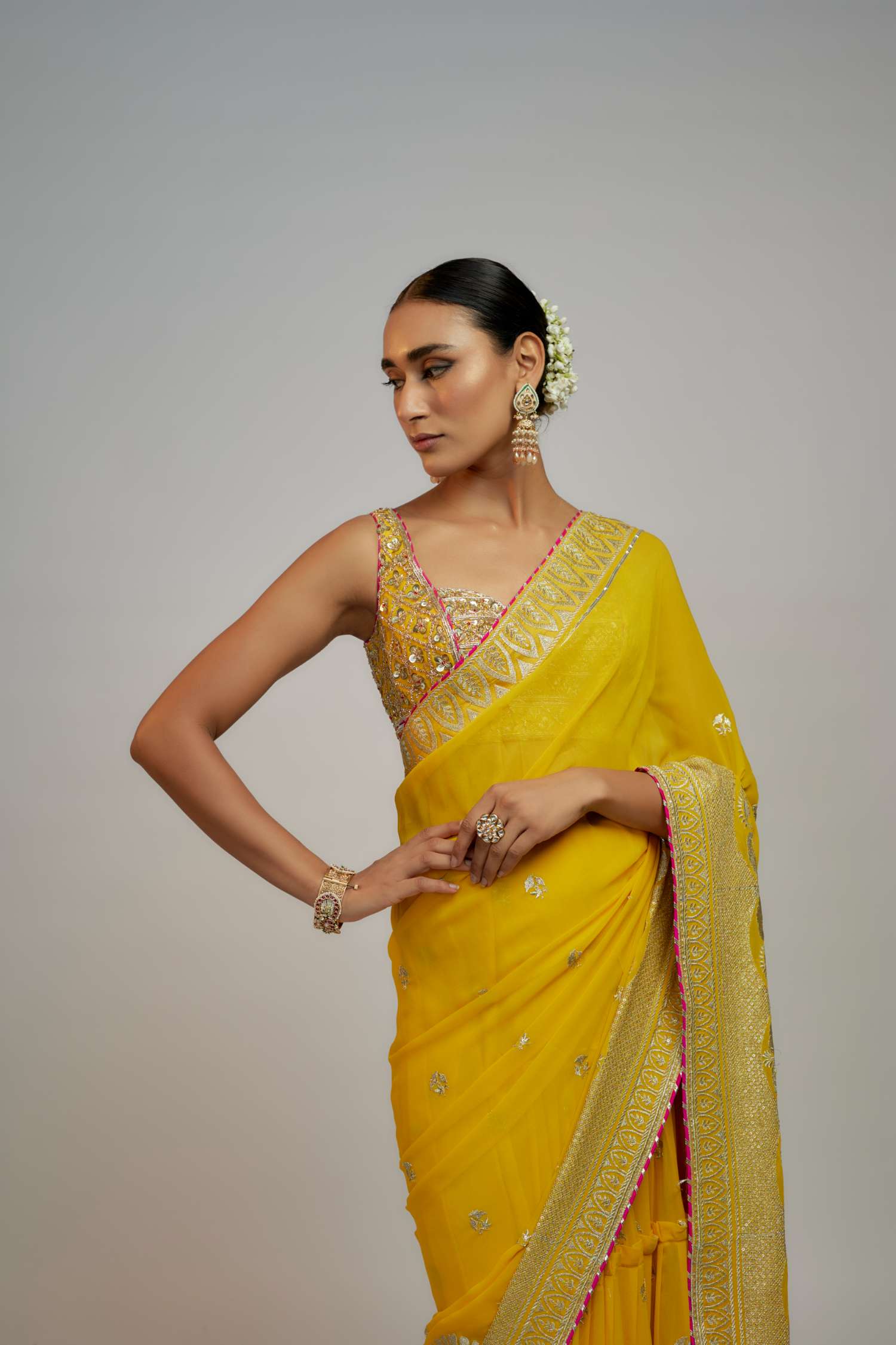 Akanksha Malhotra In Golconda Imroz Saree Set