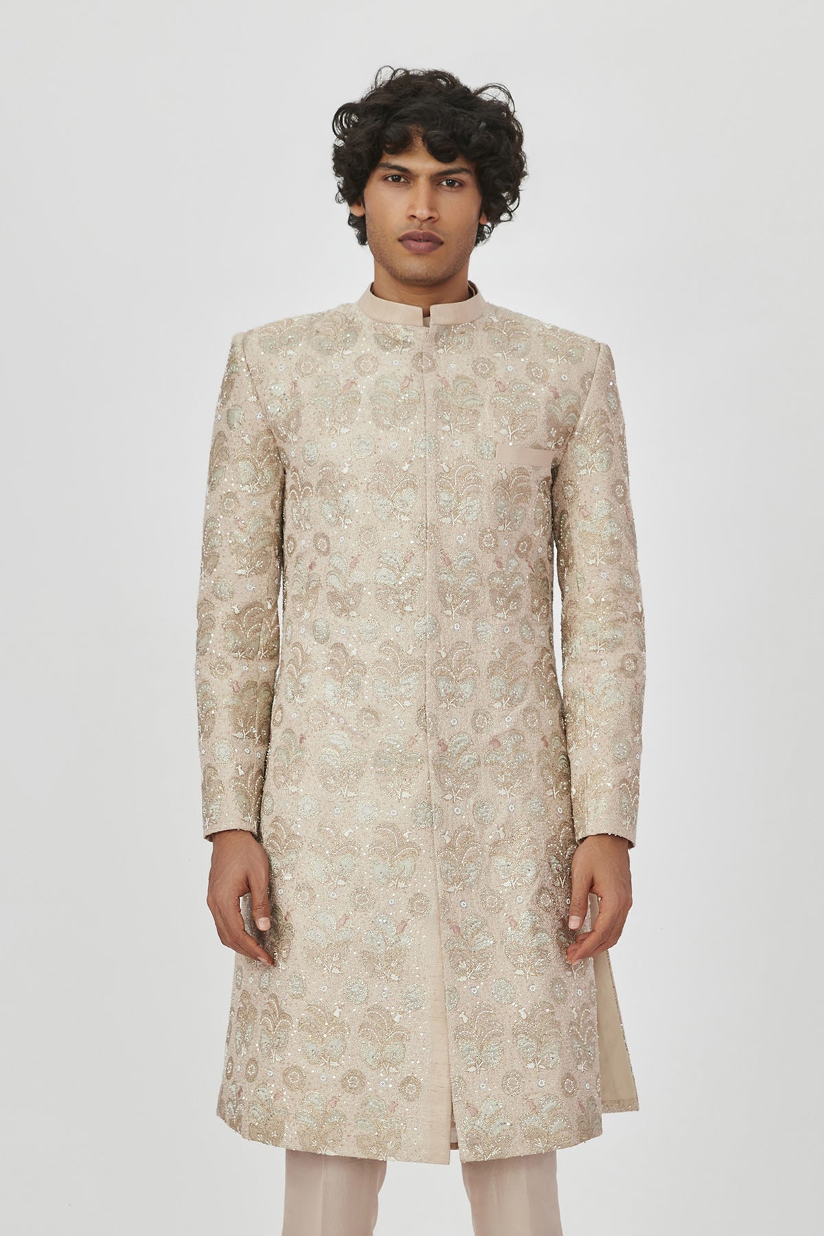 Zohar - Ivory Raw Silk Sherwani