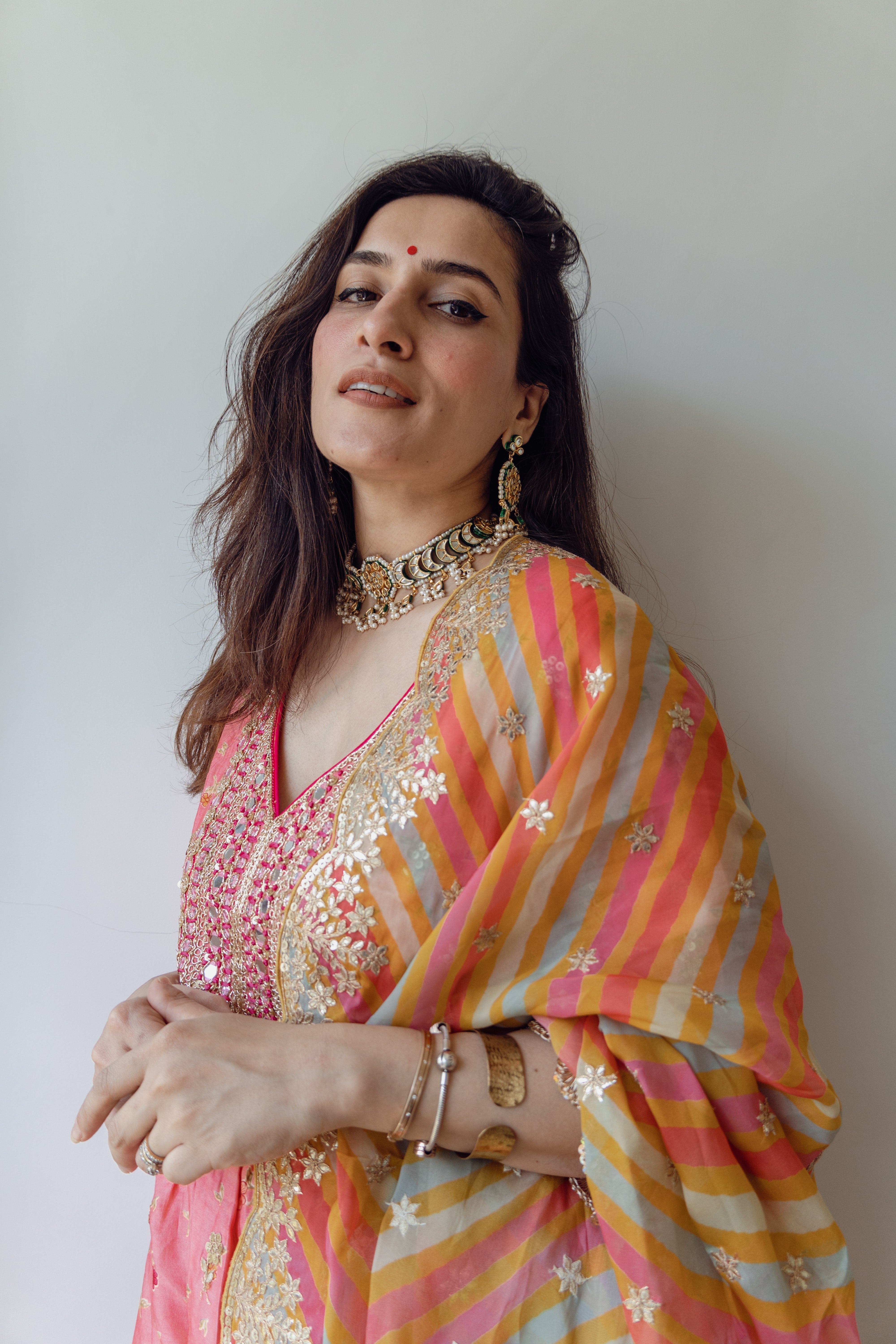 Basant Urmi Daga In Rashida Peplum Sharara Set