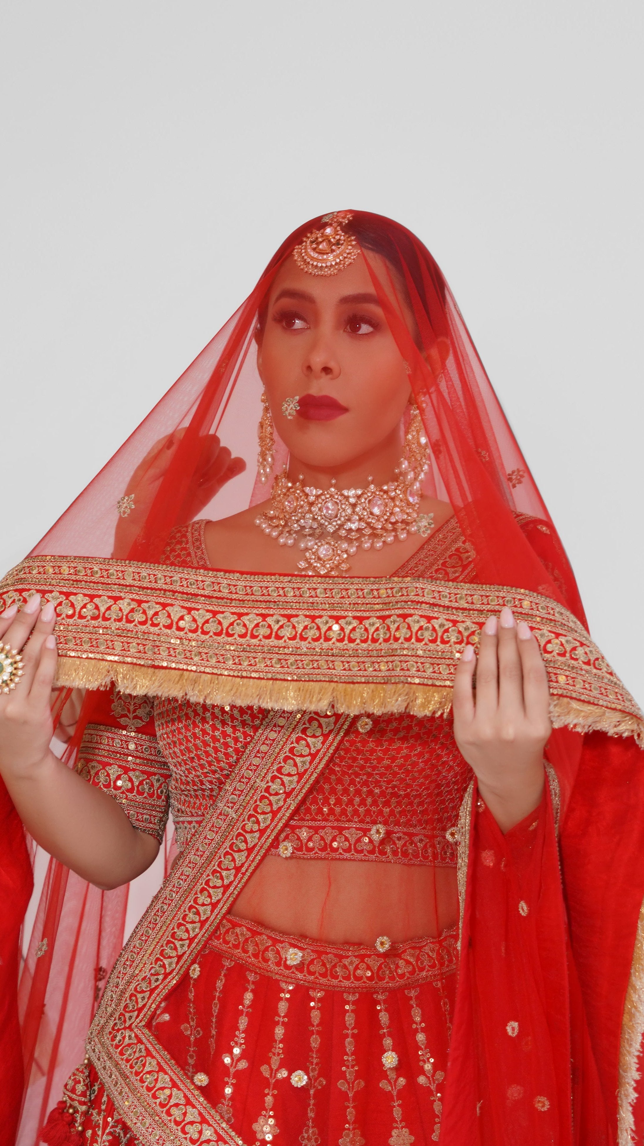 Yana Red Lehenga