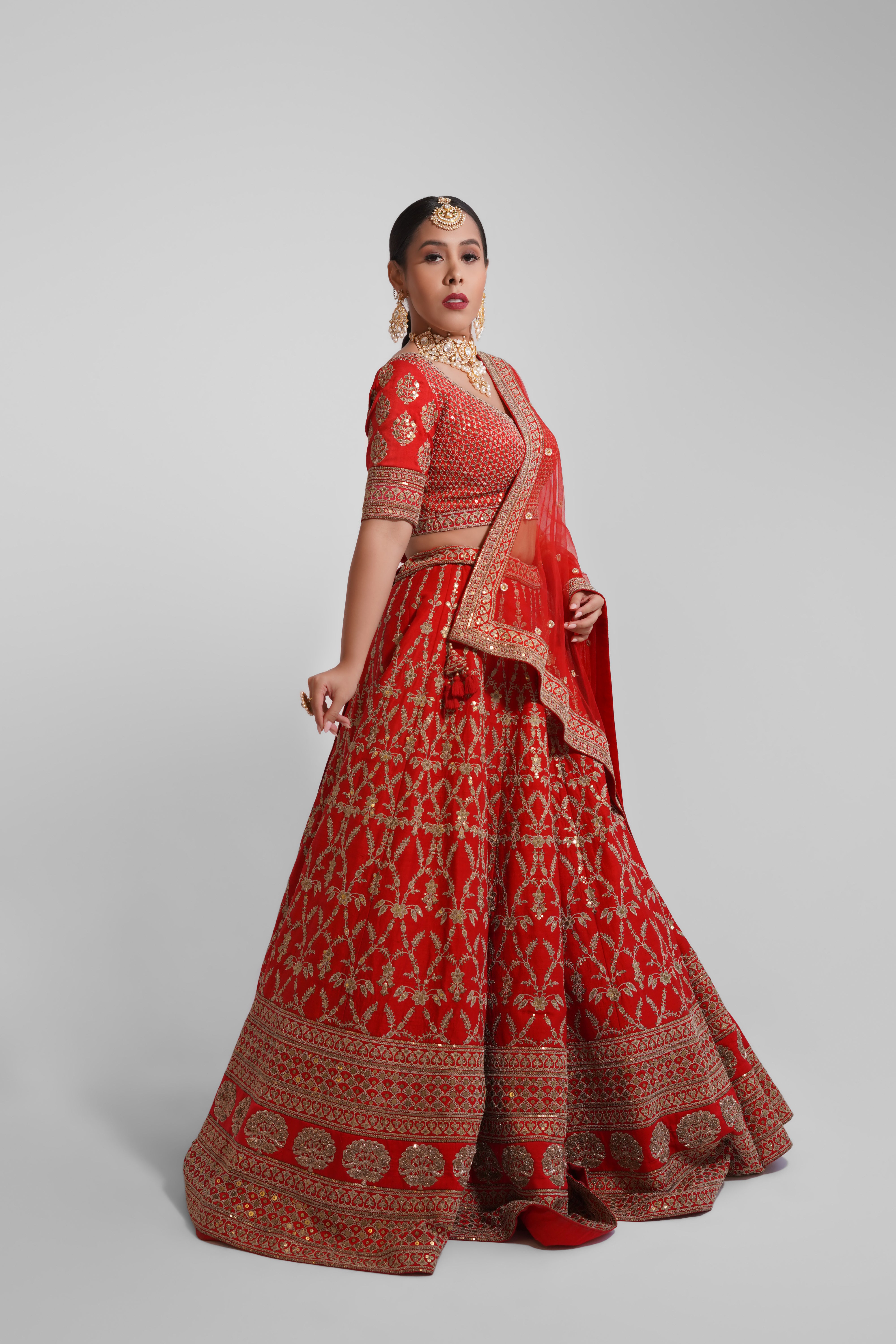 Yana Red Lehenga