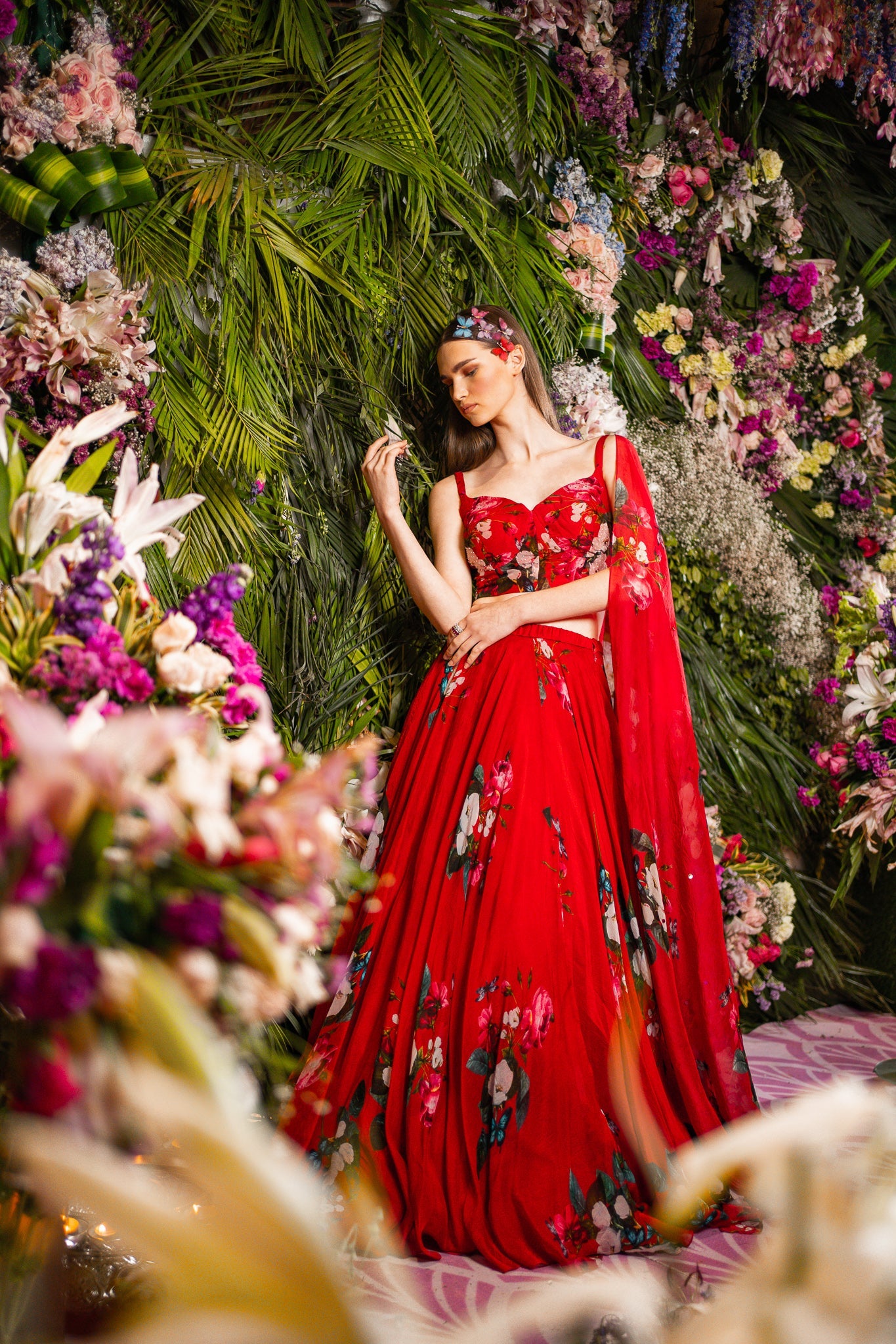 Lehenga Set-Red