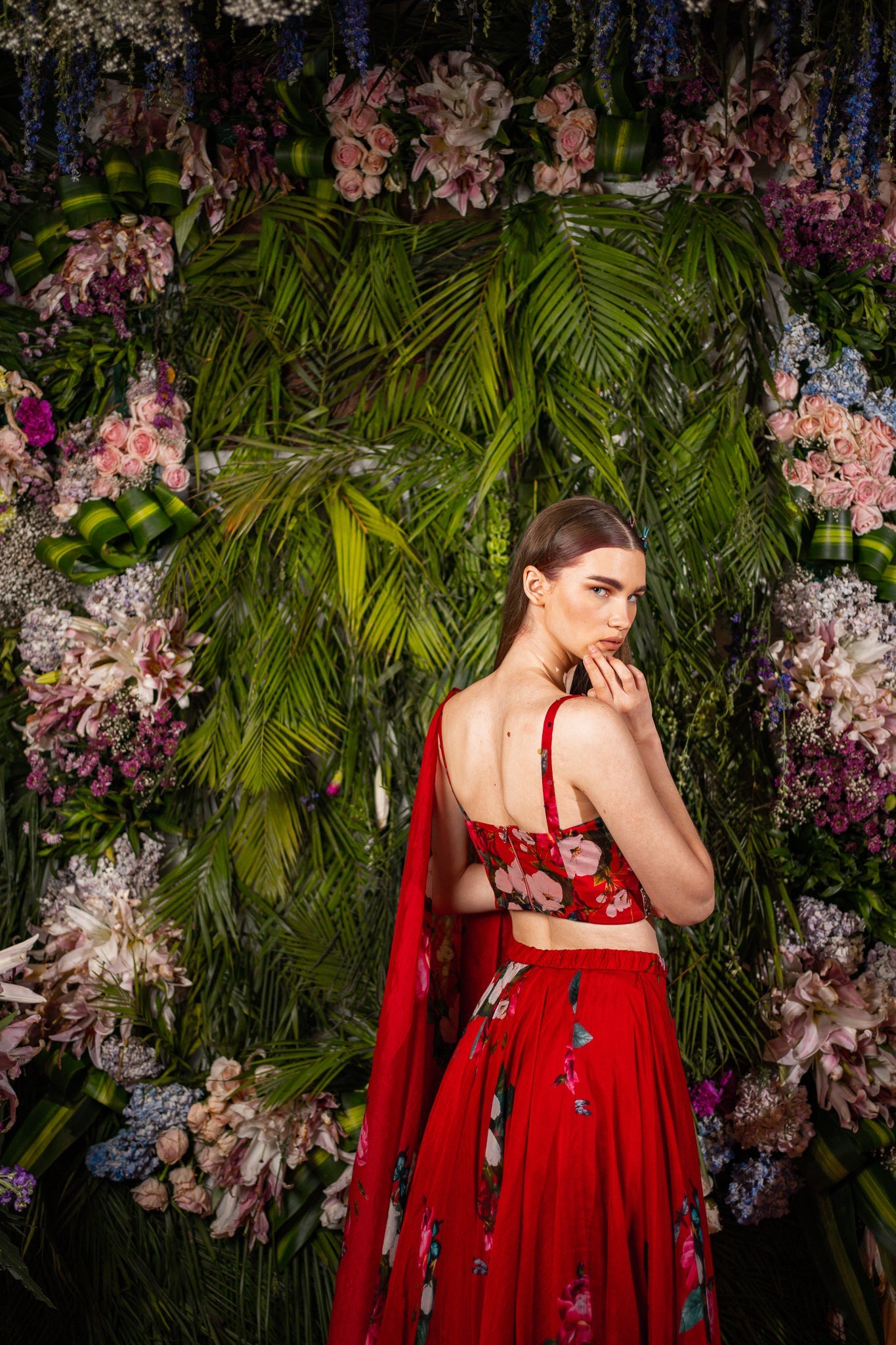 Lehenga Set-Red