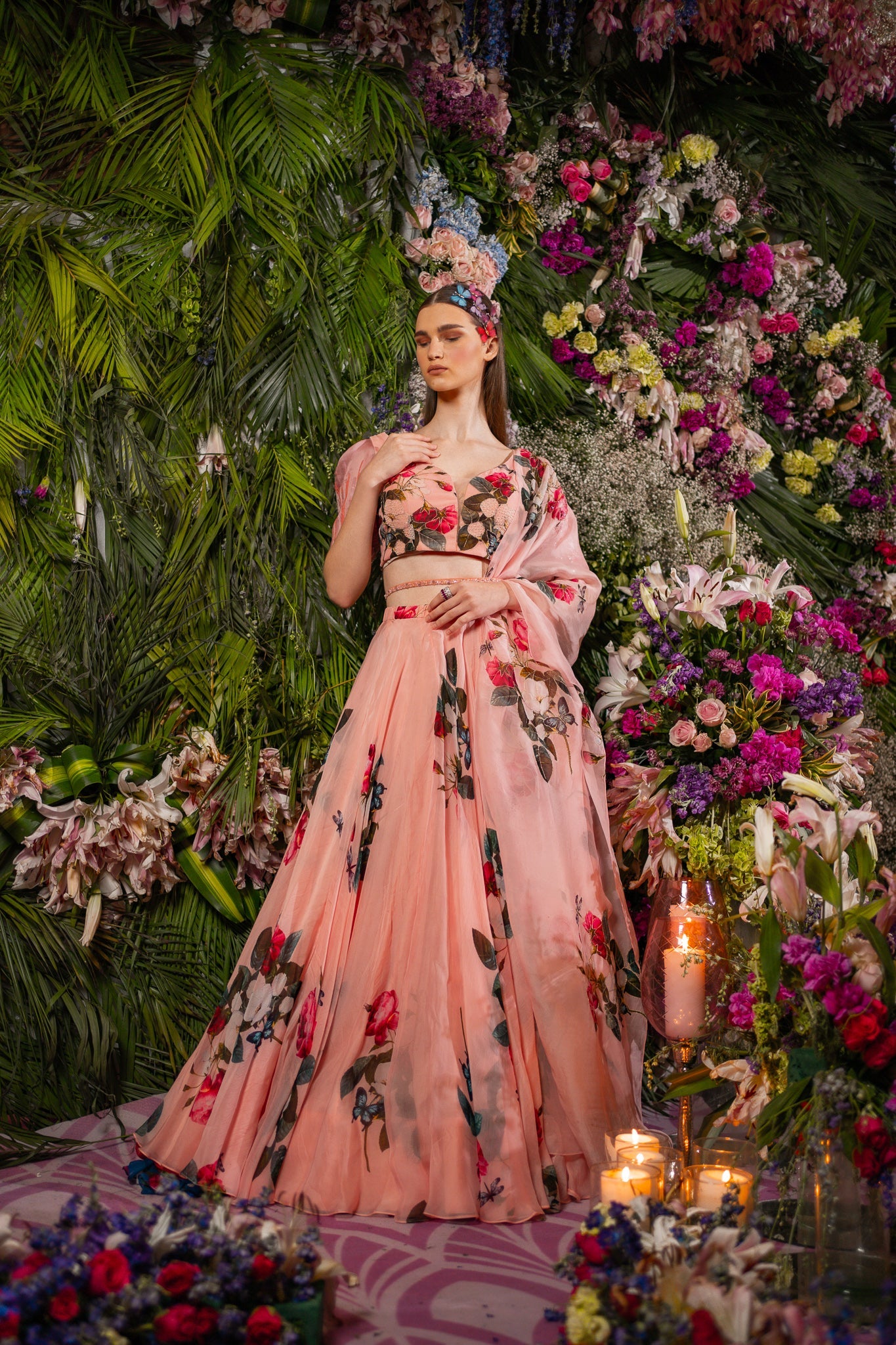 Lehenga Set-Blush