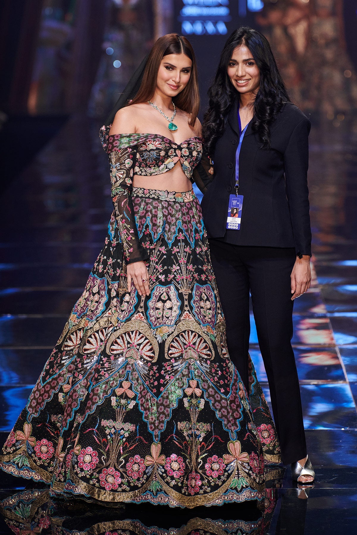 Tara Sutaria In Muntaner - Black Tulle Net Lehenga Set