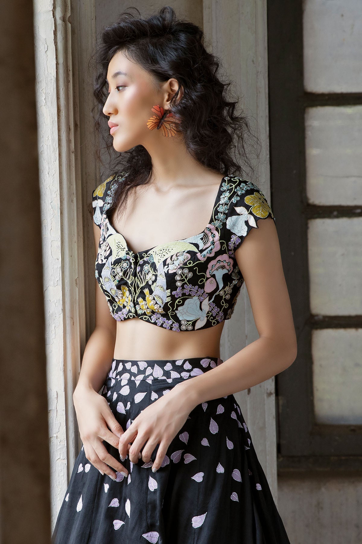 Disco - Blaze Black Organza Lehenga Set