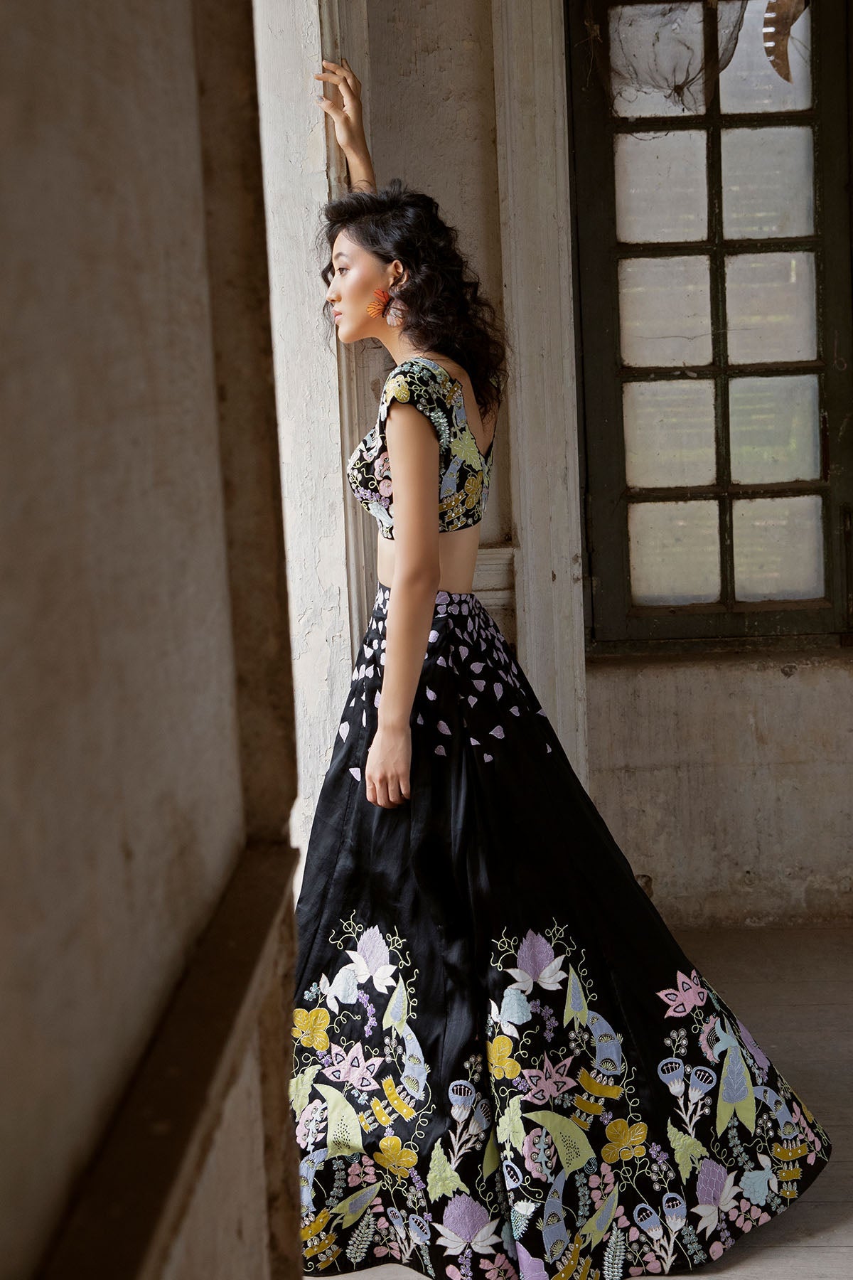 Disco - Blaze Black Organza Lehenga Set
