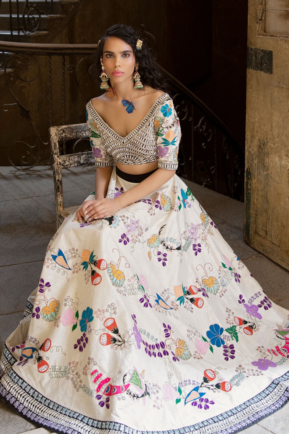 Opal - Ivory Raw Silk Lehenga Set