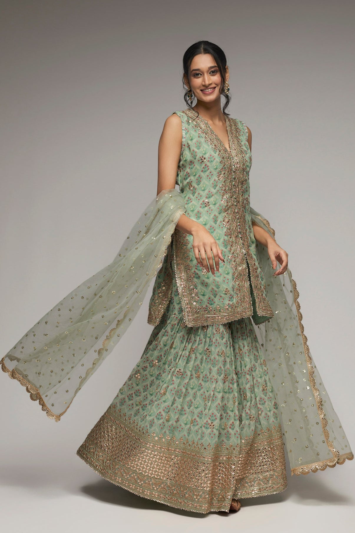Nusrat Sleeveless Sharara Set