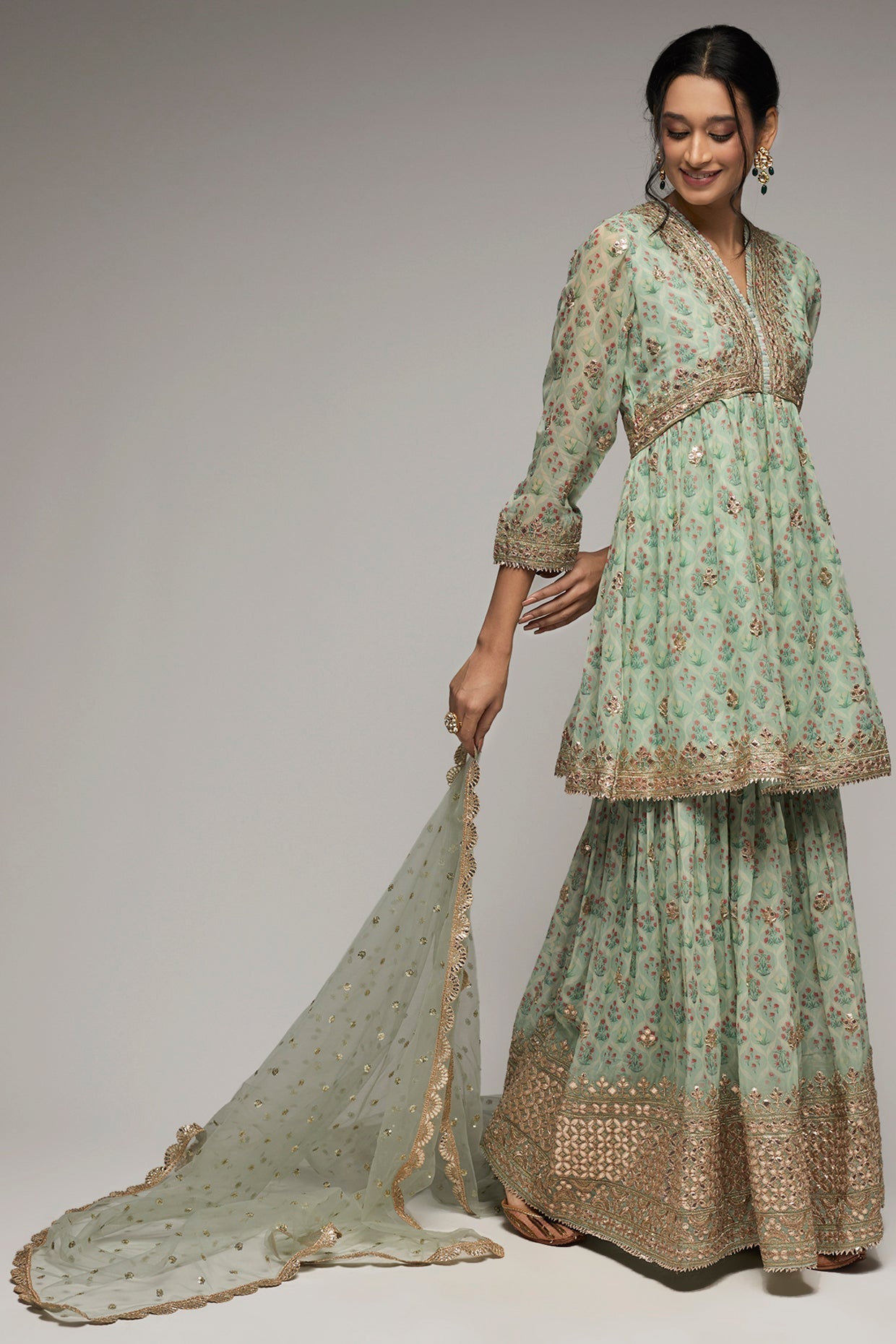 Nusrat Peplum Sharara Set