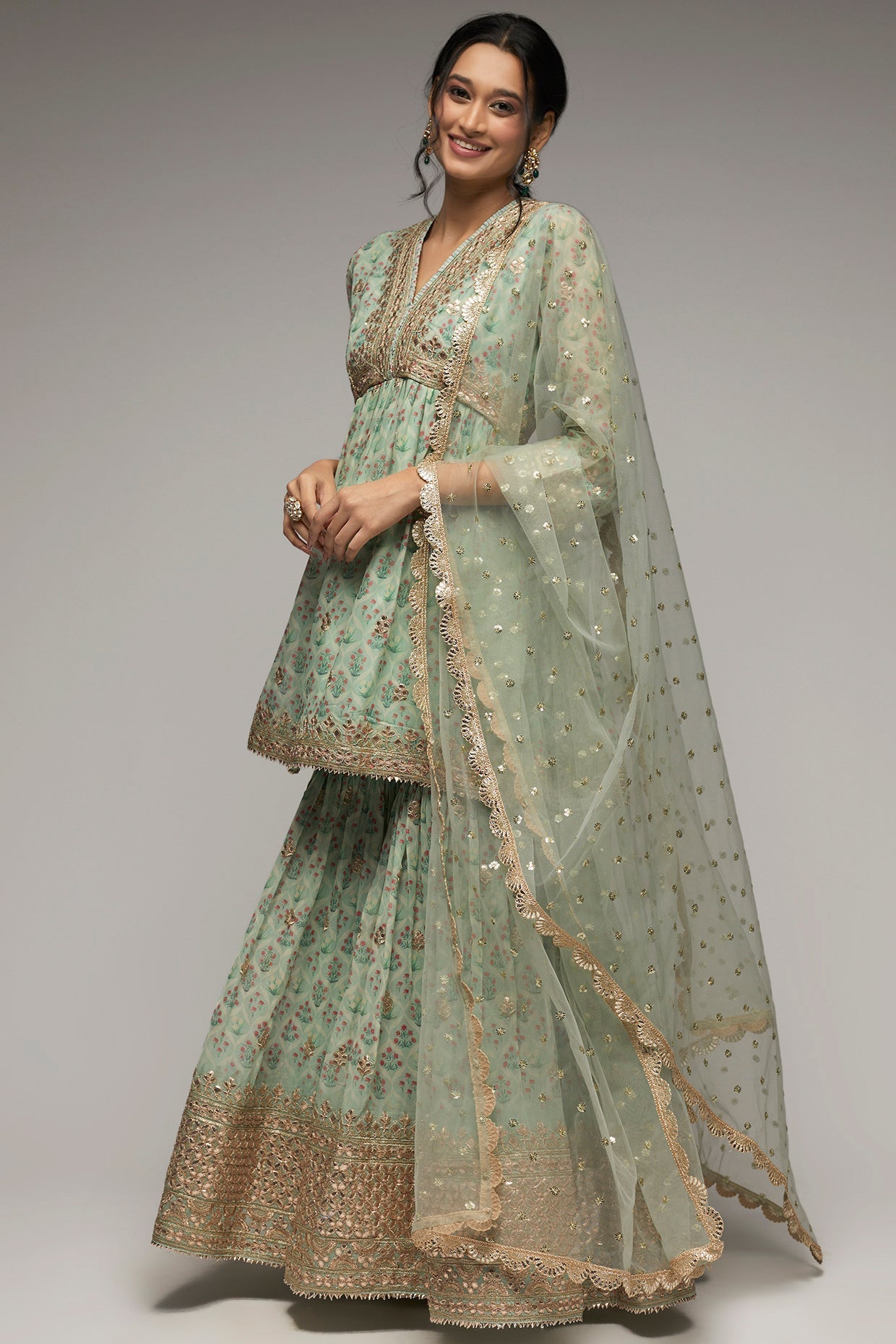 Nusrat Peplum Sharara Set