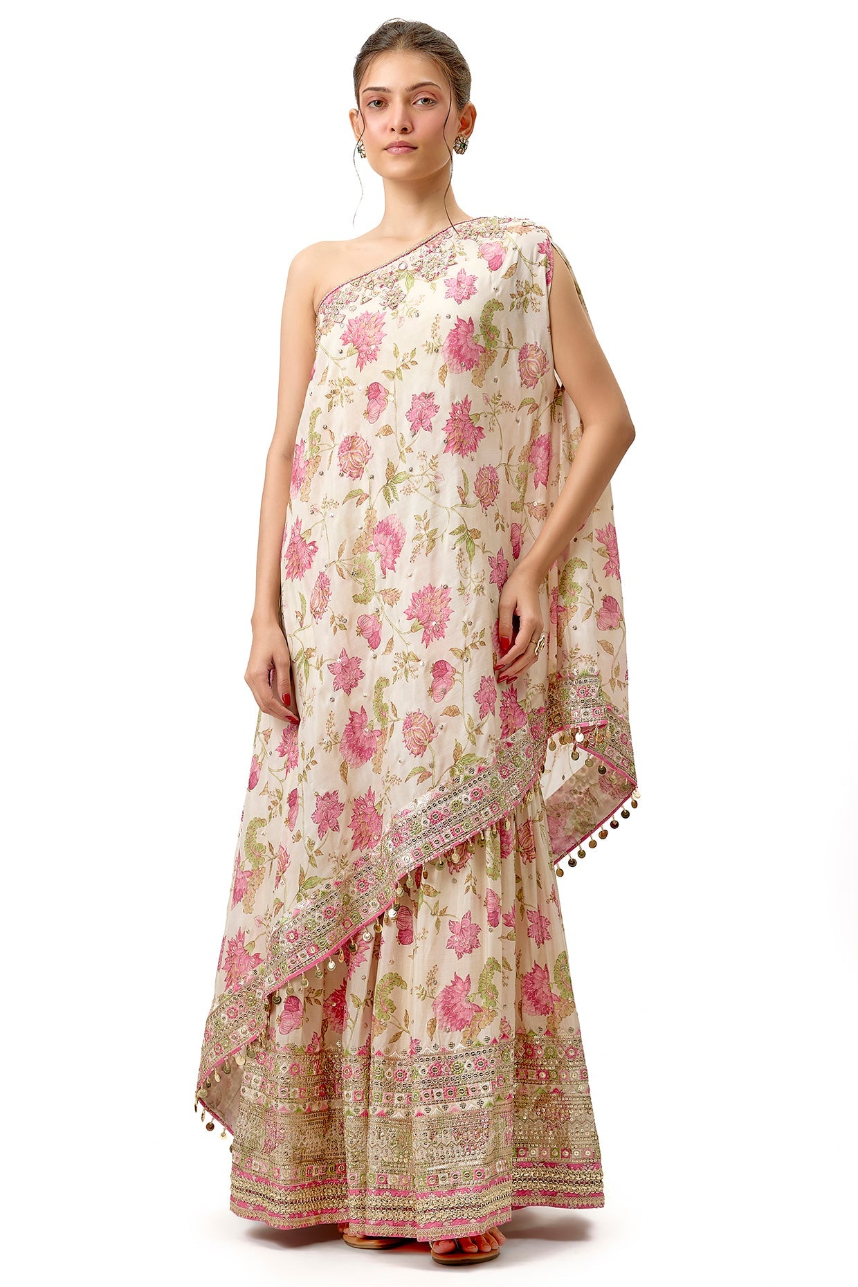 Sumedha One Shoulder Sharara Set