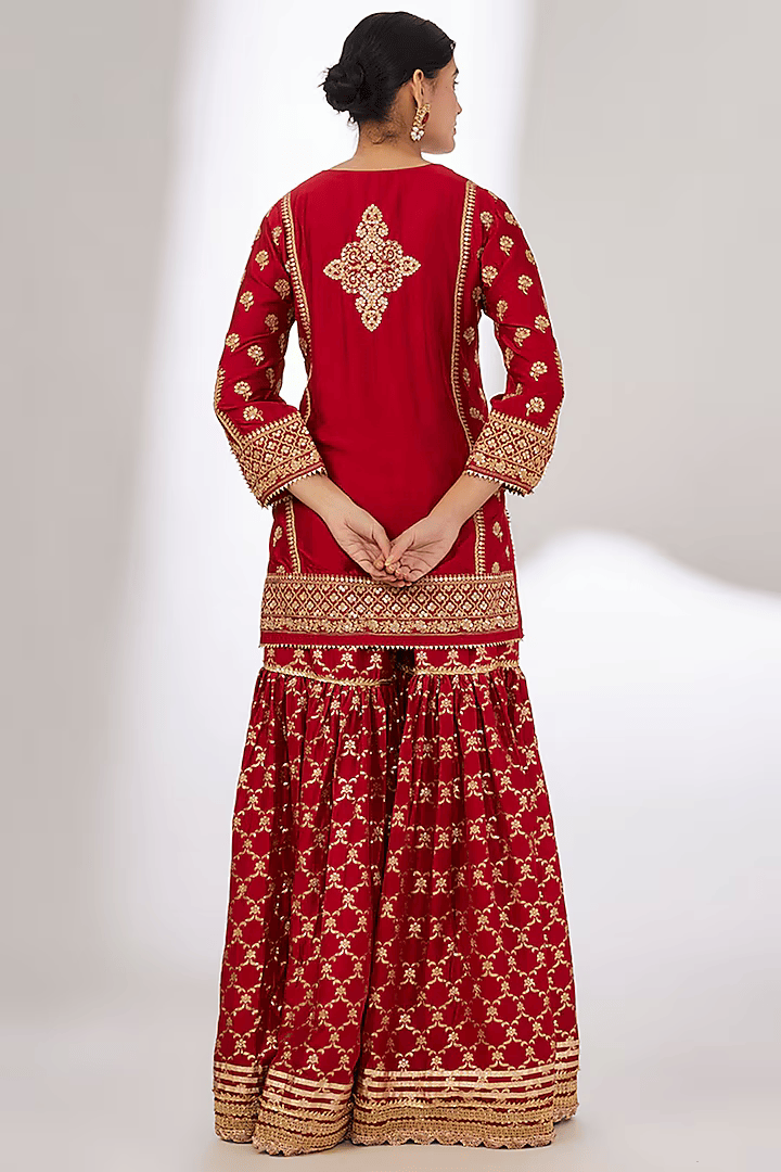 Marigold Brocade Short Garara Set